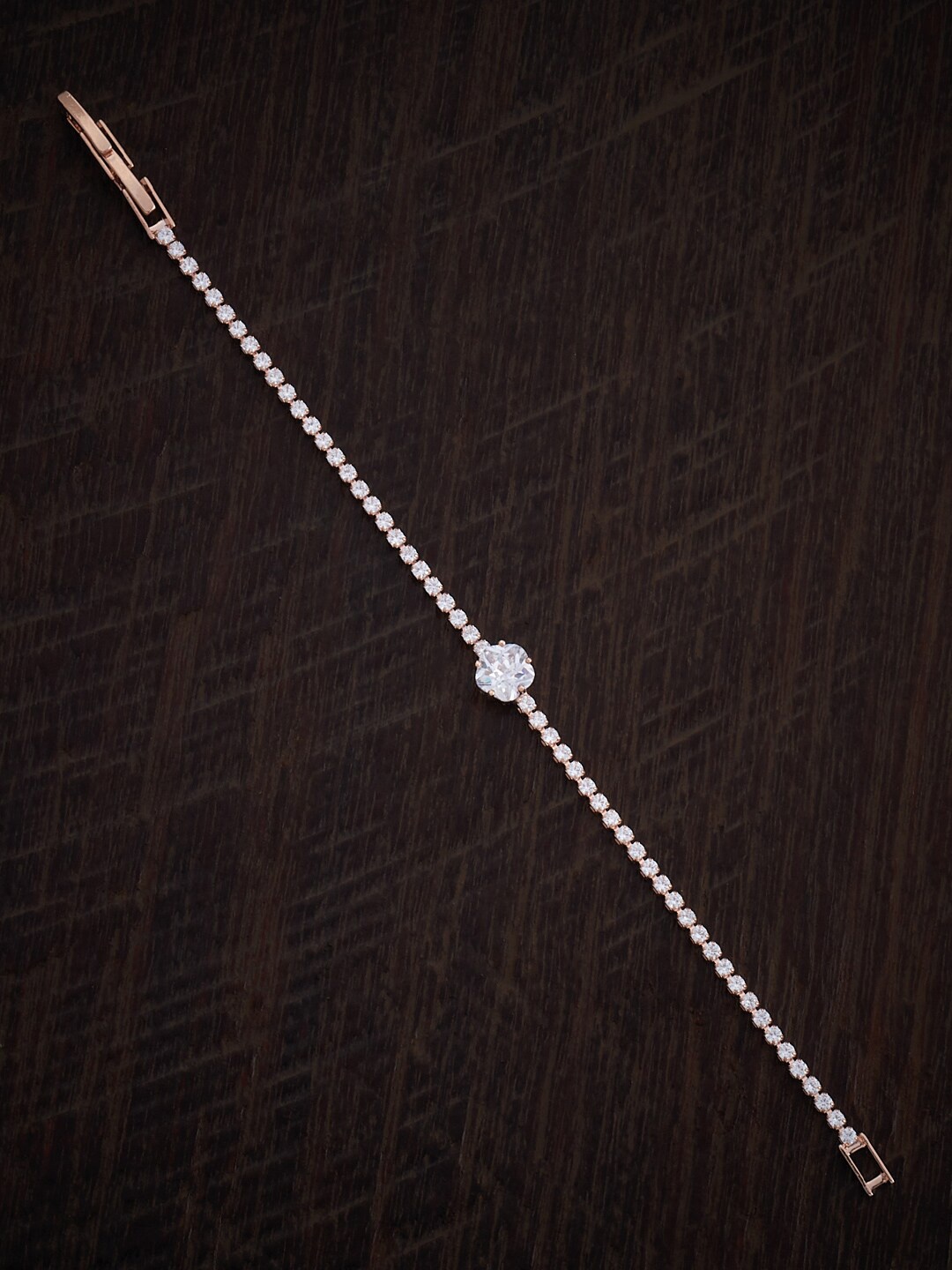 

Kushal's Fashion Jewellery Women Cubic Zirconia Rose Gold-Plated Link Bracelet