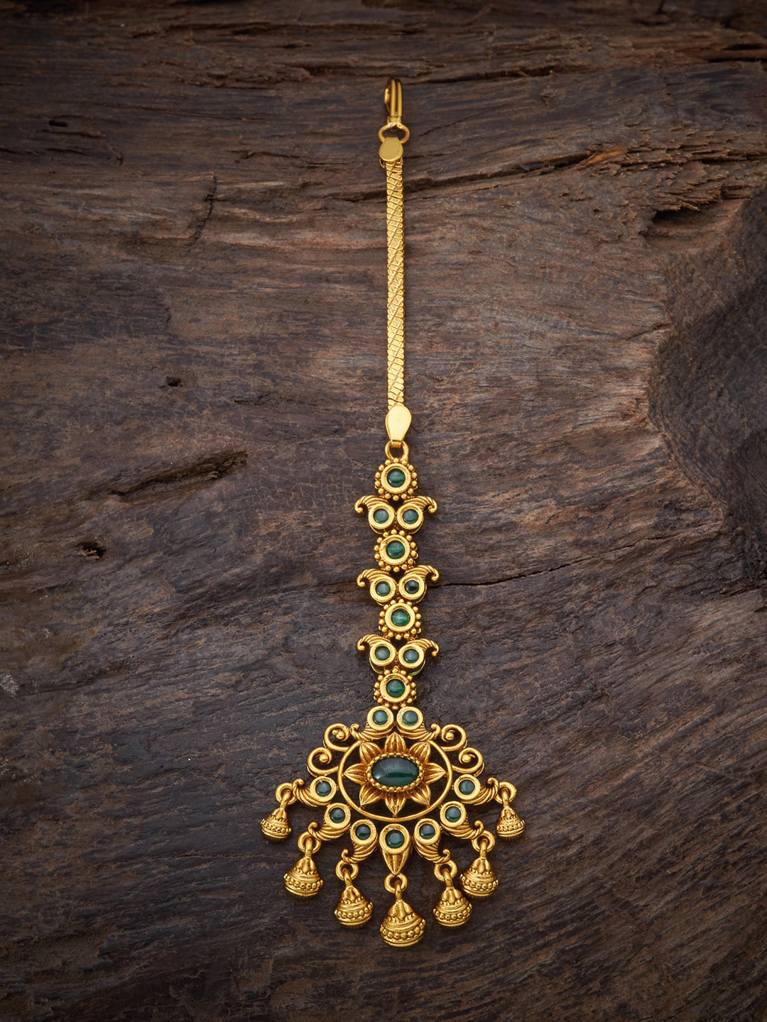 

Kushal's Fashion Jewellery Gold-Plated Stone-Studded & Beaded Maang Tikka