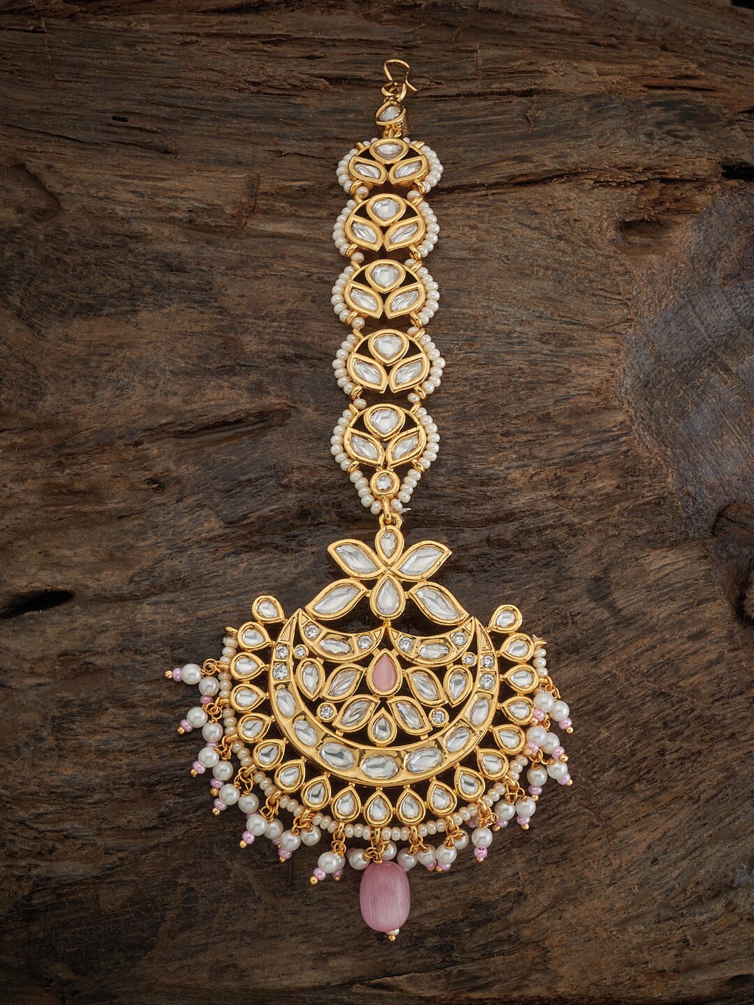 

Kushal's Fashion Jewellery Gold-plated Kundan-studded Maang Tikka