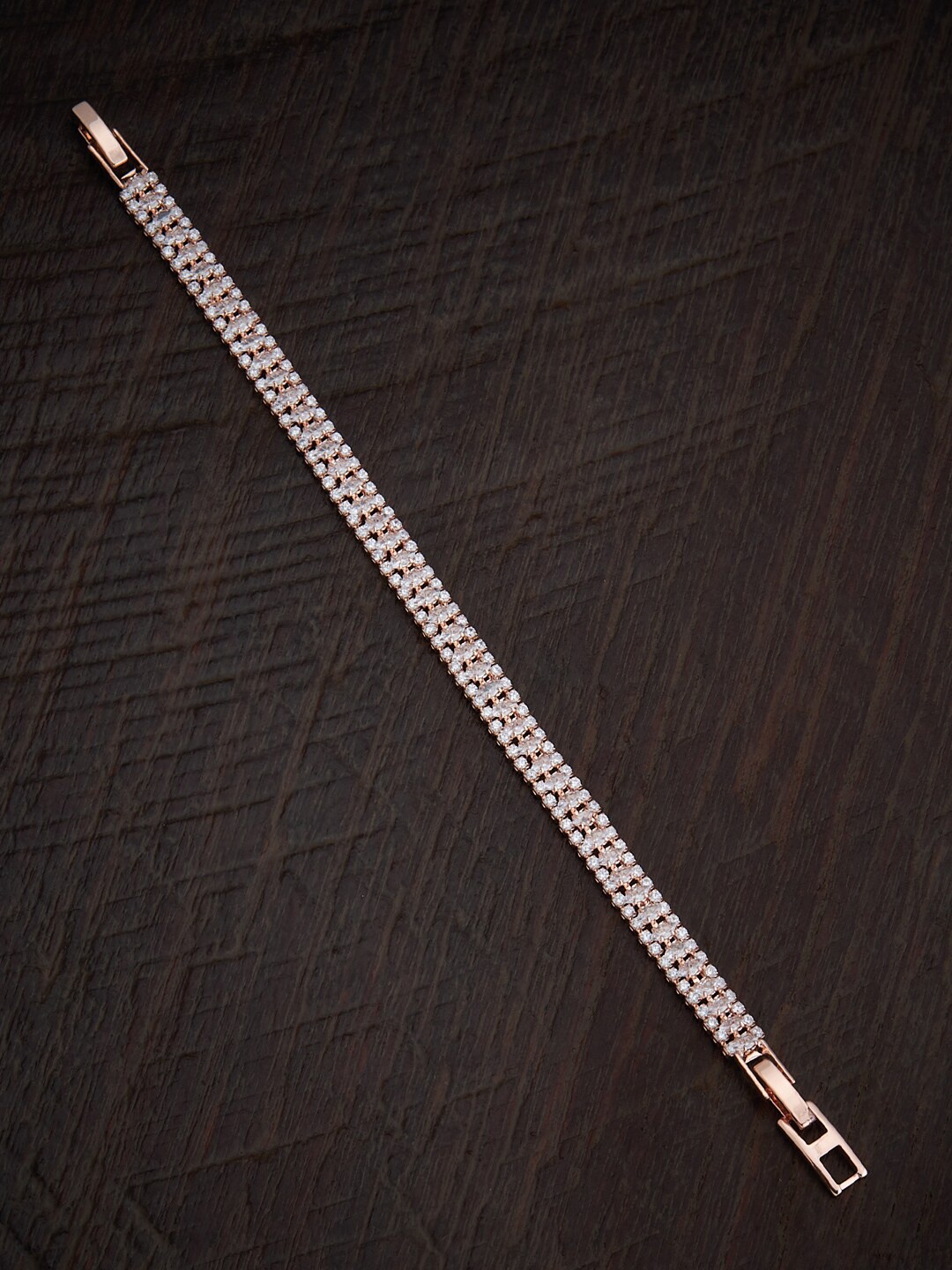 

Kushal's Fashion Jewellery Rose Gold-Plated Cubic Zirconia Wraparound Bracelet