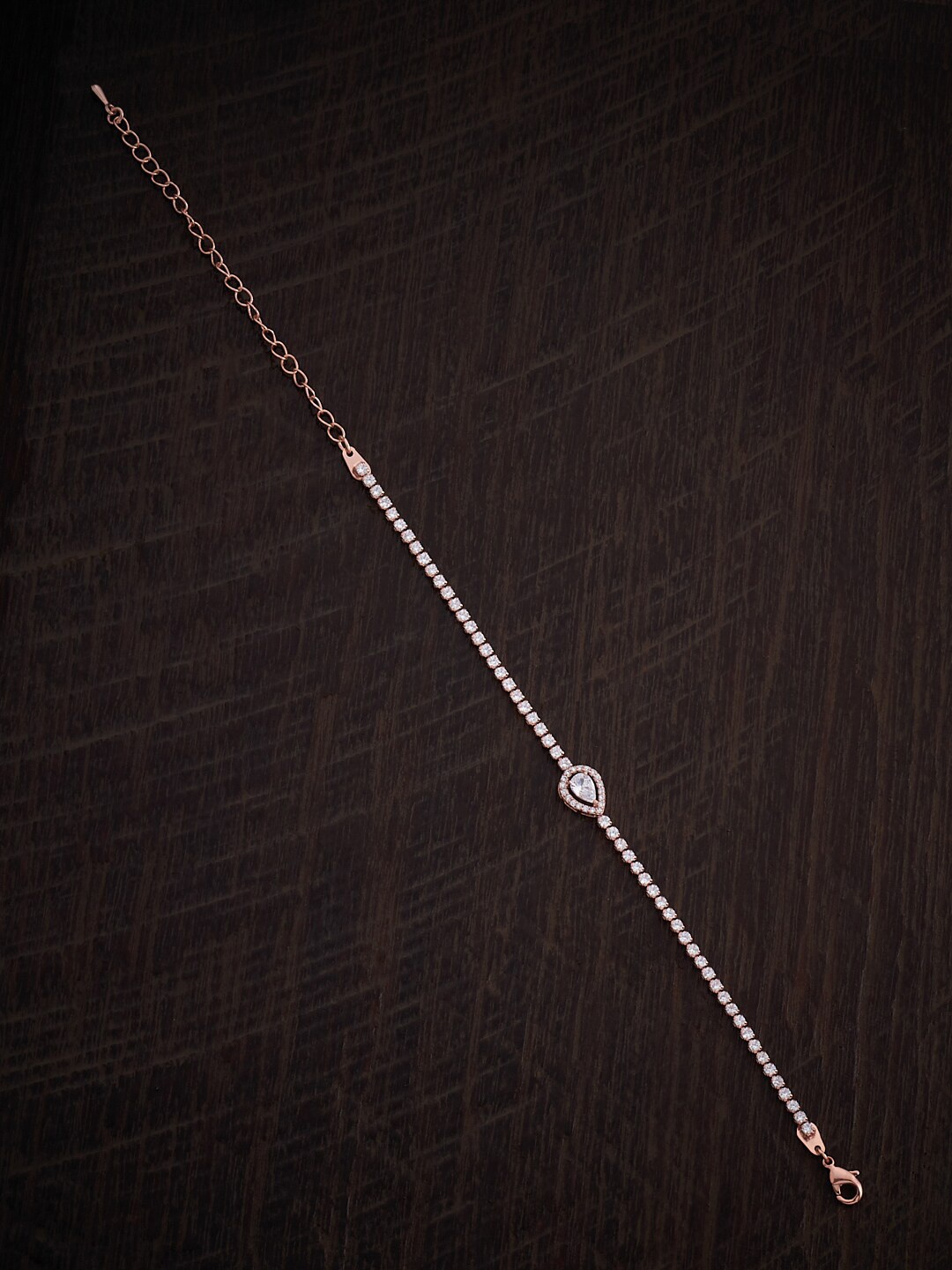 

Kushal's Fashion Jewellery Rose Gold-Plated Cubic Zirconia Wraparound Bracelet