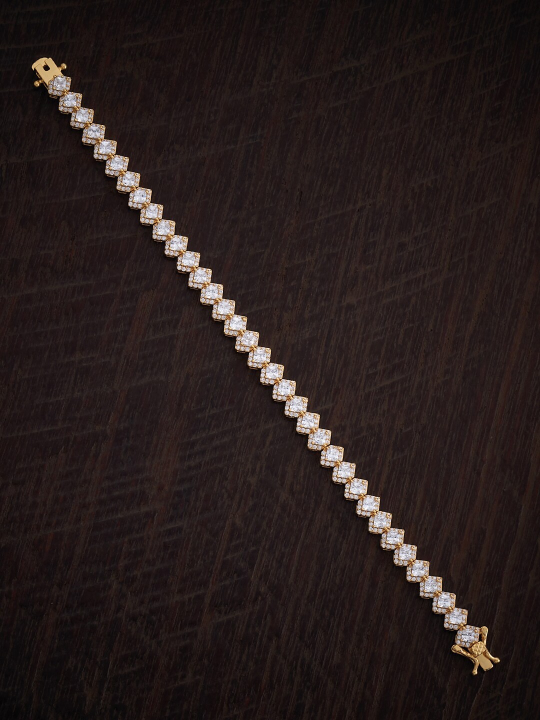 

Kushal's Fashion Jewellery Gold-Plated Cubic Zirconia Link Bracelet