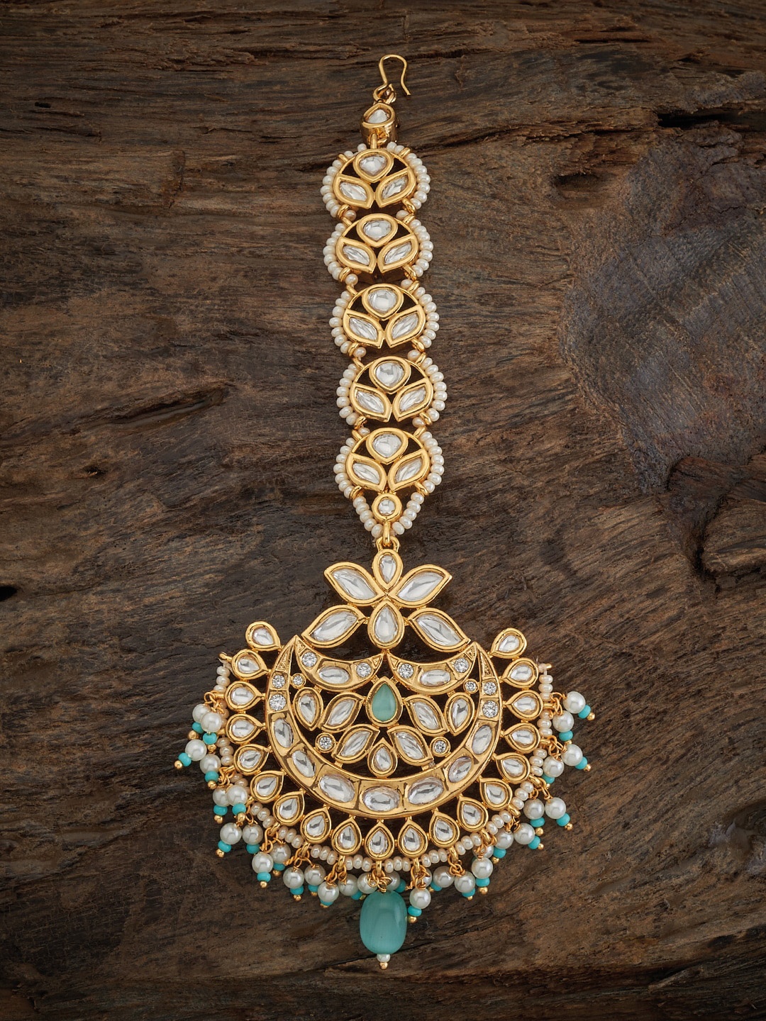 

Kushal's Fashion Jewellery Gold-plated Kundan-studded Maang Tikka