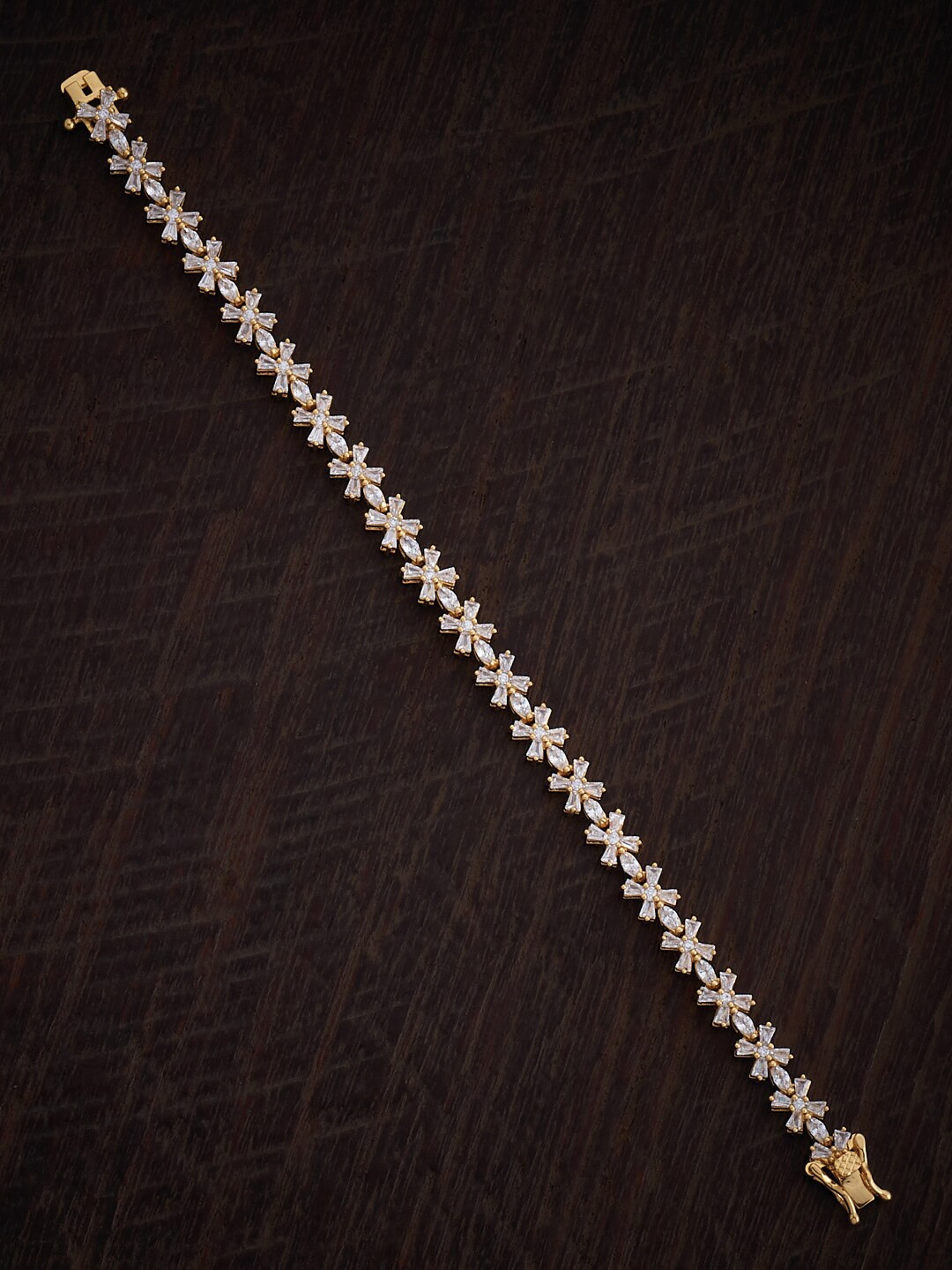 

Kushal's Fashion Jewellery Women Gold-Plated Cubic Zirconia Wraparound Bracelet