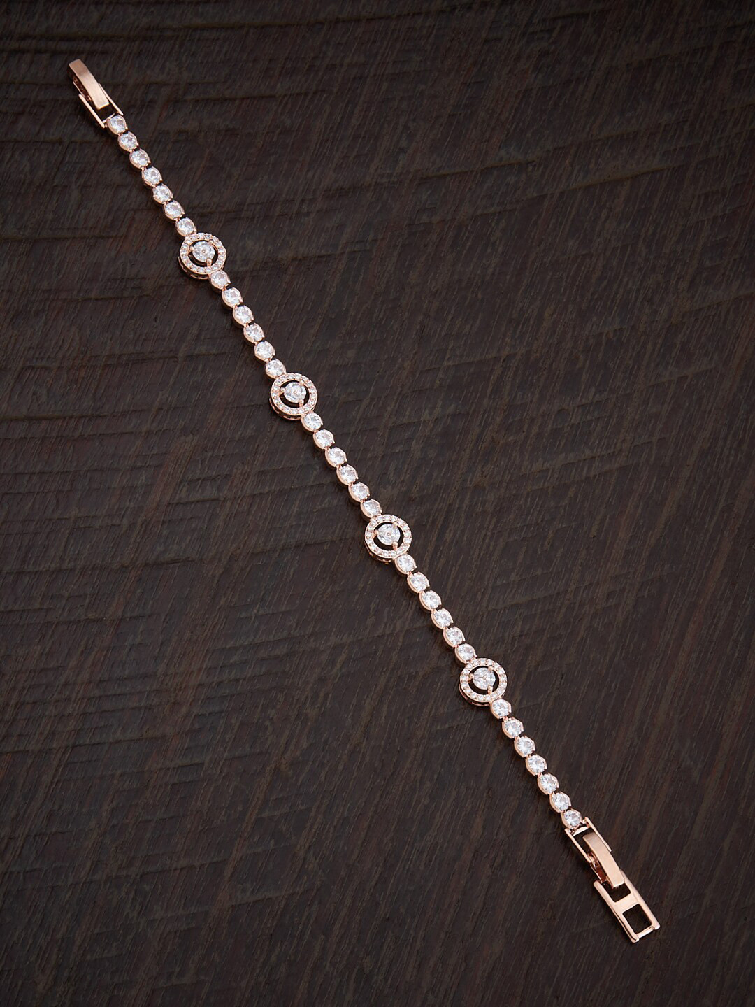 

Kushal's Fashion Jewellery Women Rose Gold-Plated Cubic Zirconia Wraparound Bracelet