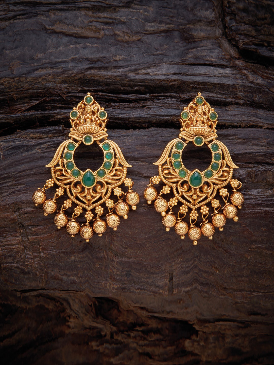 

Kushal's Fashion Jewellery Gold-Plated Contemporary Antique Drop Earrings