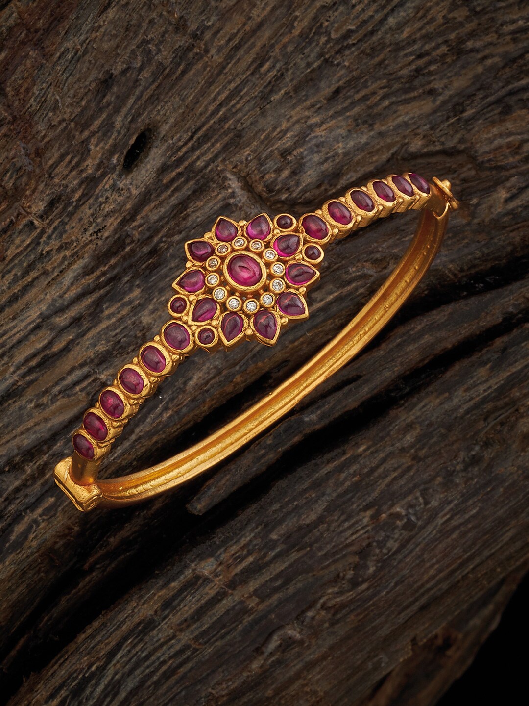 

Kushal's Fashion Jewellery Gold-Plated 92.5 Pure Silver Kada Bracelet