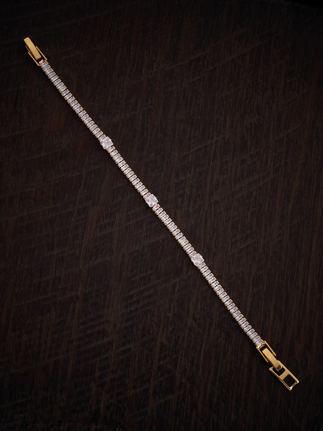 

Kushal's Fashion Jewellery Gold-Plated Cubic Zirconia Wraparound Bracelet