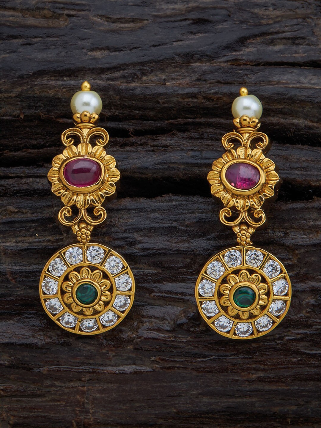 

Kushal's Fashion Jewellery Gold-Plated Contemporary Drop Earrings