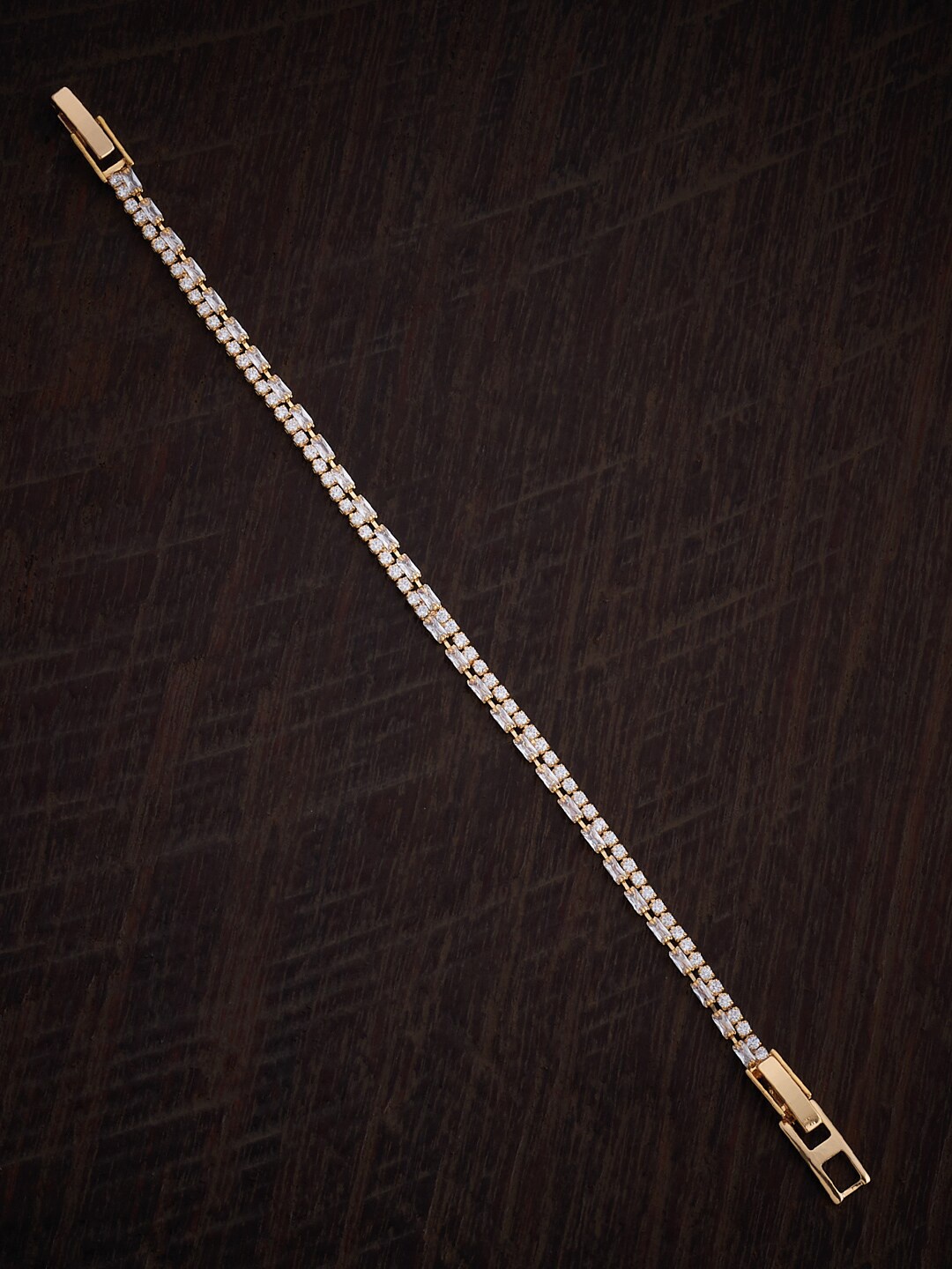 

Kushal's Fashion Jewellery Gold-Plated Cubic Zirconia Wraparound Bracelet