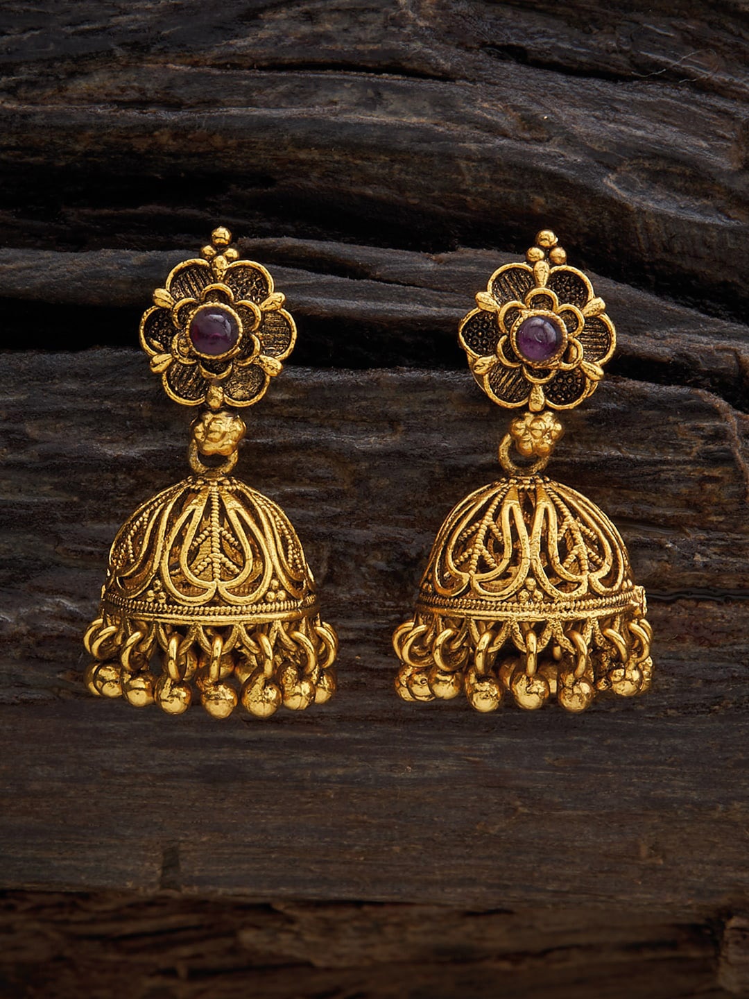 

Kushal's Fashion Jewellery Dome Shaped Jhumkas, Gold