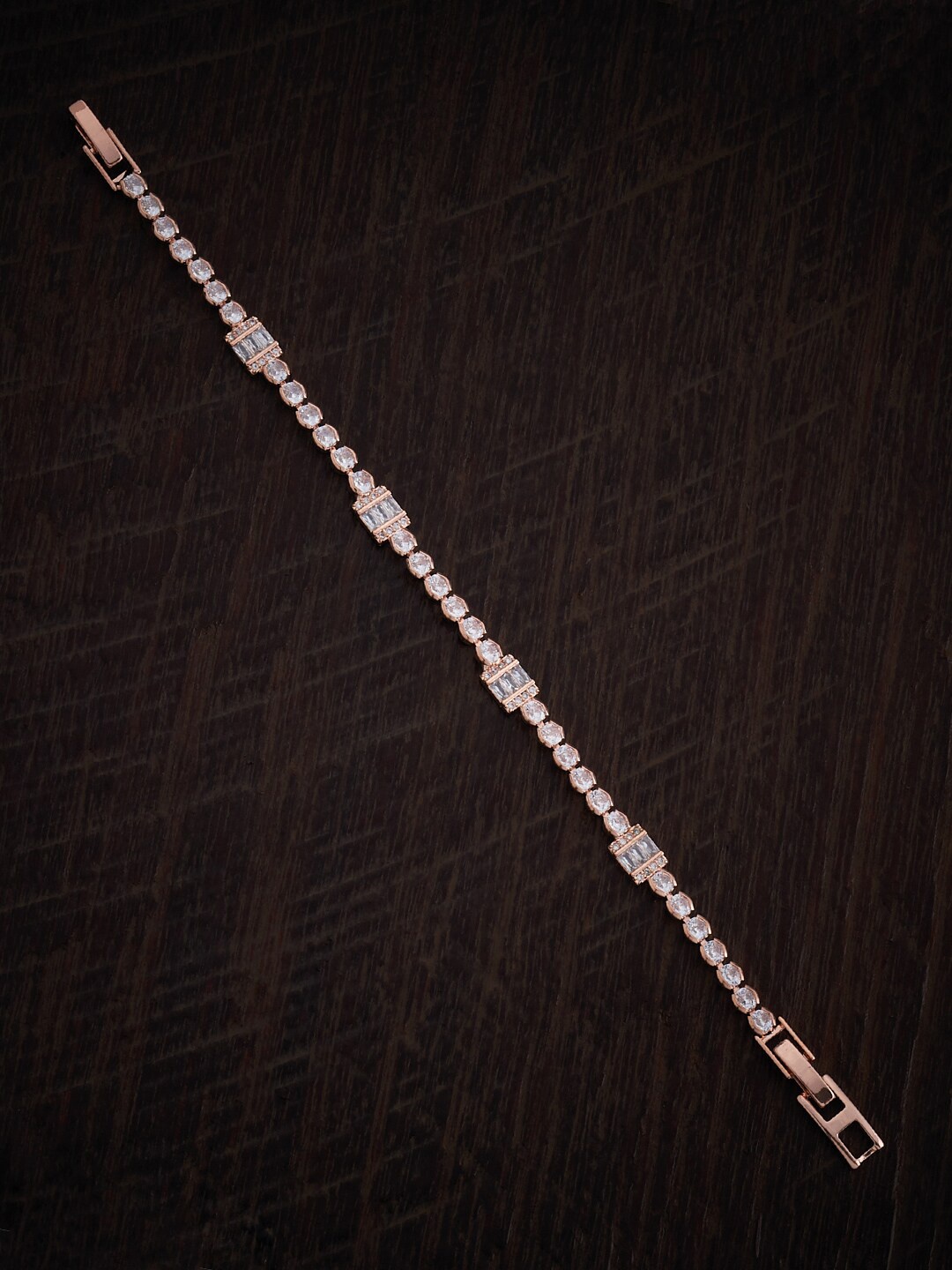 

Kushal's Fashion Jewellery Rose Gold-Plated Cubic Zirconia Wraparound Bracelet