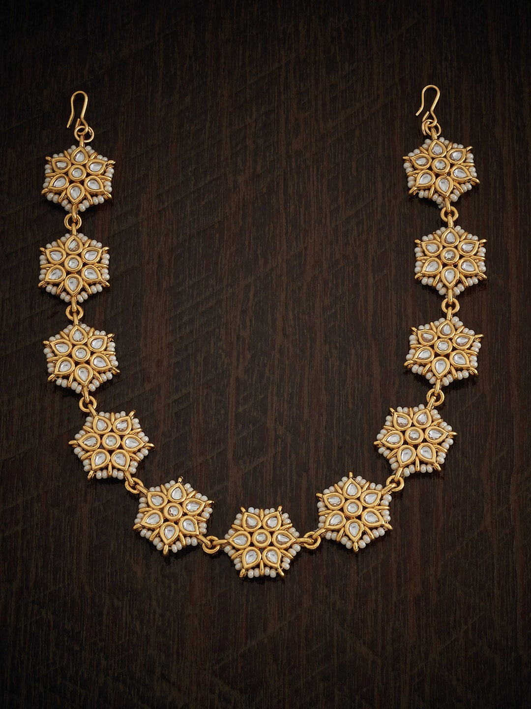 

Kushal's Fashion Jewellery Gold-Plated Kundan Studded & Beaded Sheeshphool