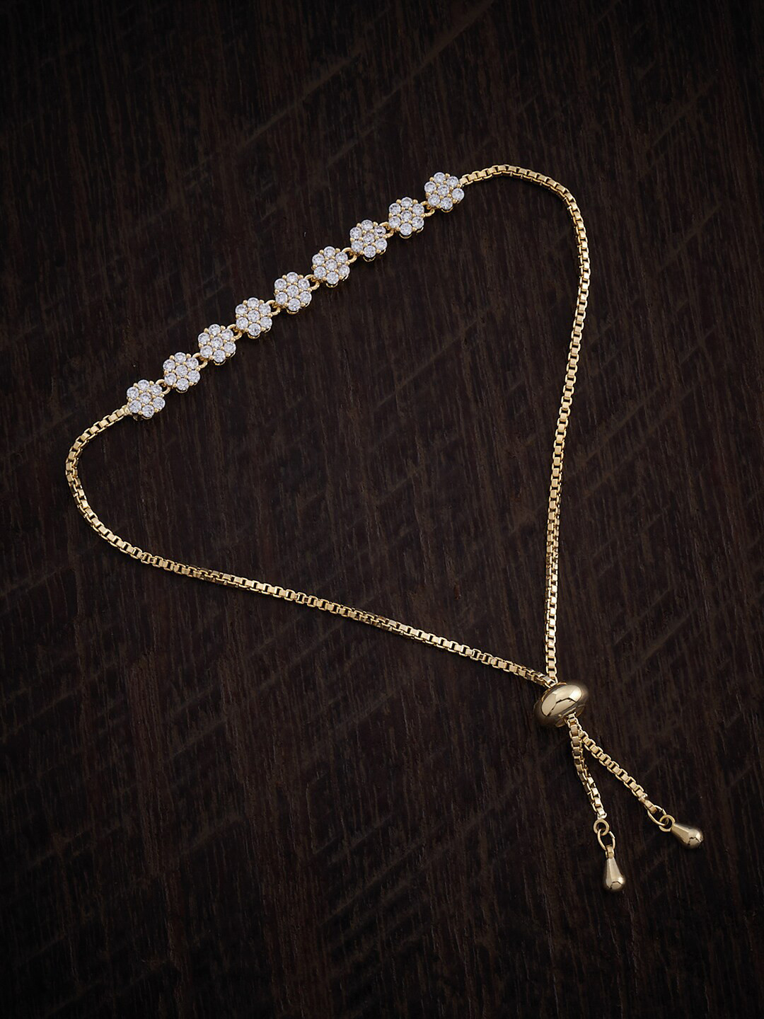

Kushal's Fashion Jewellery Gold-Plated Cubic Zirconia Wraparound Bracelet