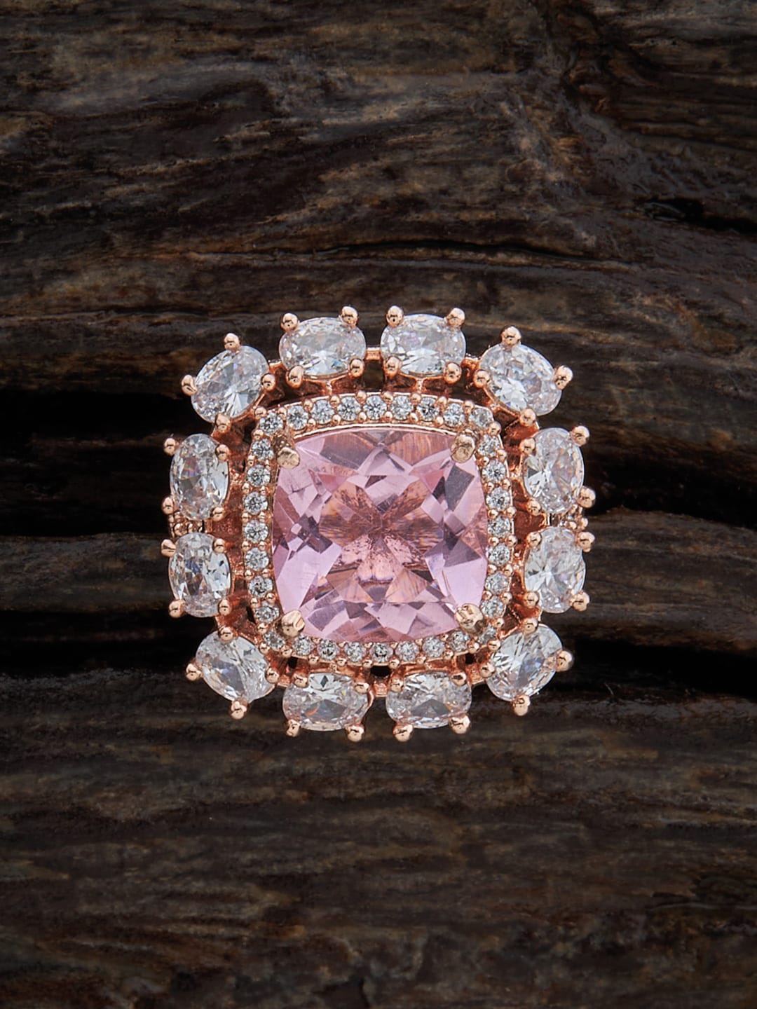 

Kushal's Fashion Jewellery Rose Gold Plated Party Zircon-studded Finger Ring