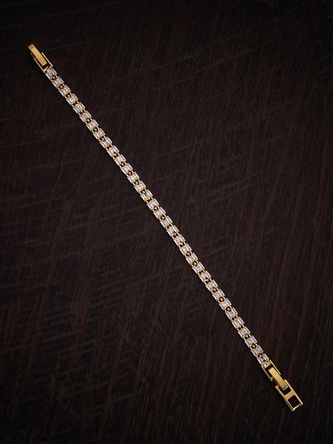 

Kushal's Fashion Jewellery Cubic Zirconia Rose Gold Plated Wraparound Bracelet