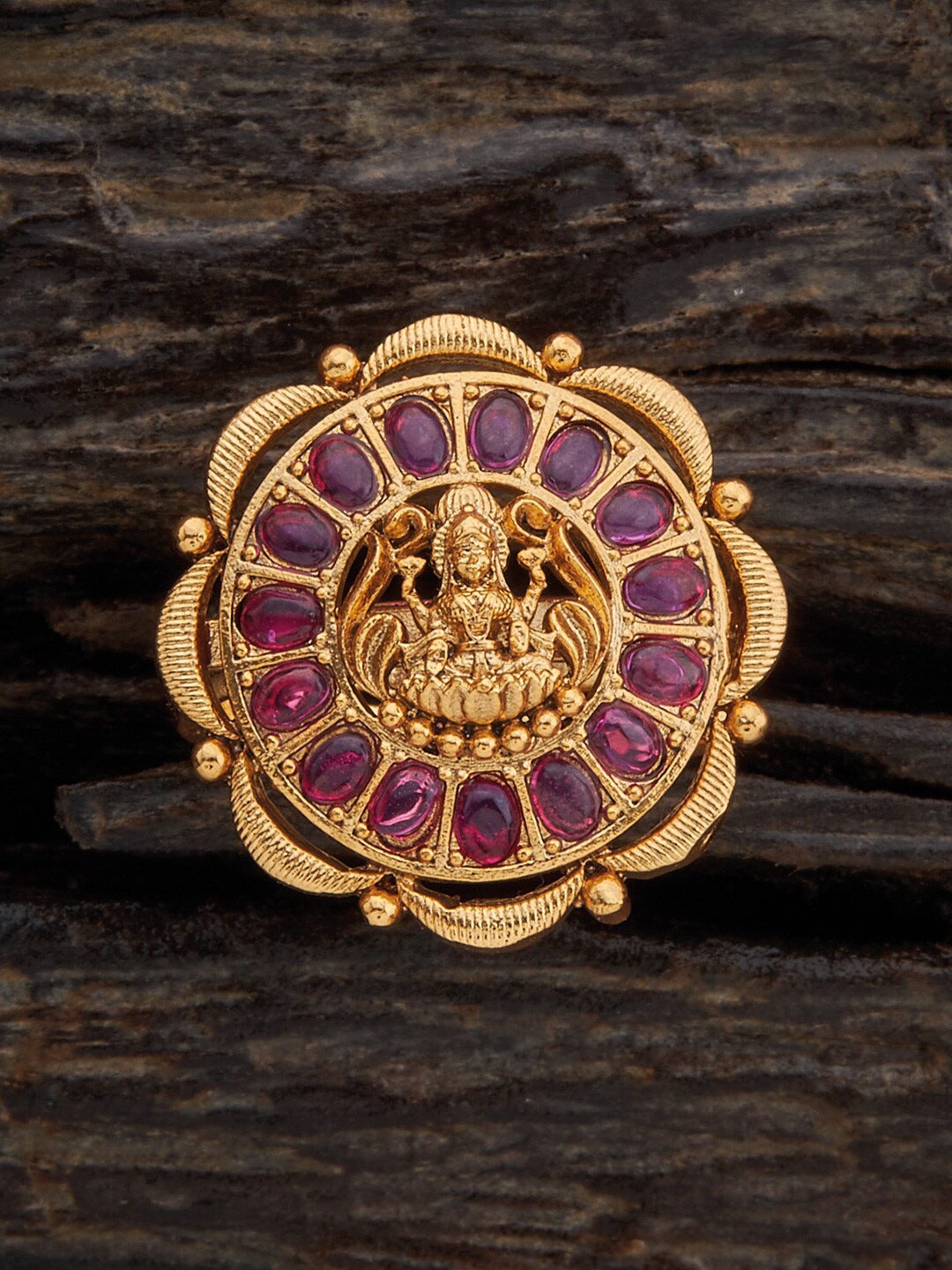 

Kushal's Fashion Jewellery Gold-Plated Ethnic Antique Finger Ring