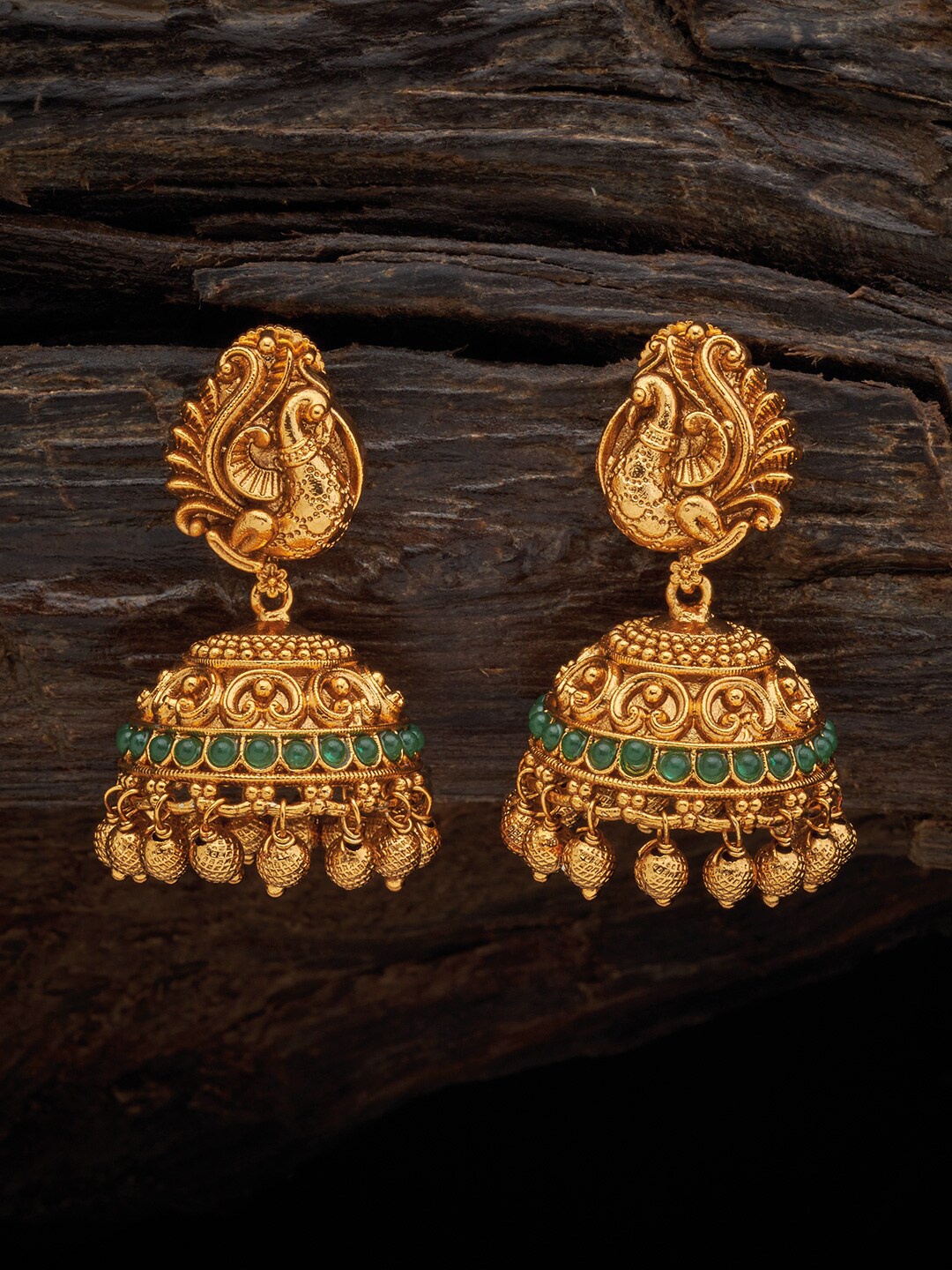 

Kushal's Fashion Jewellery Gold-Plated Dome Shaped Jhumkas