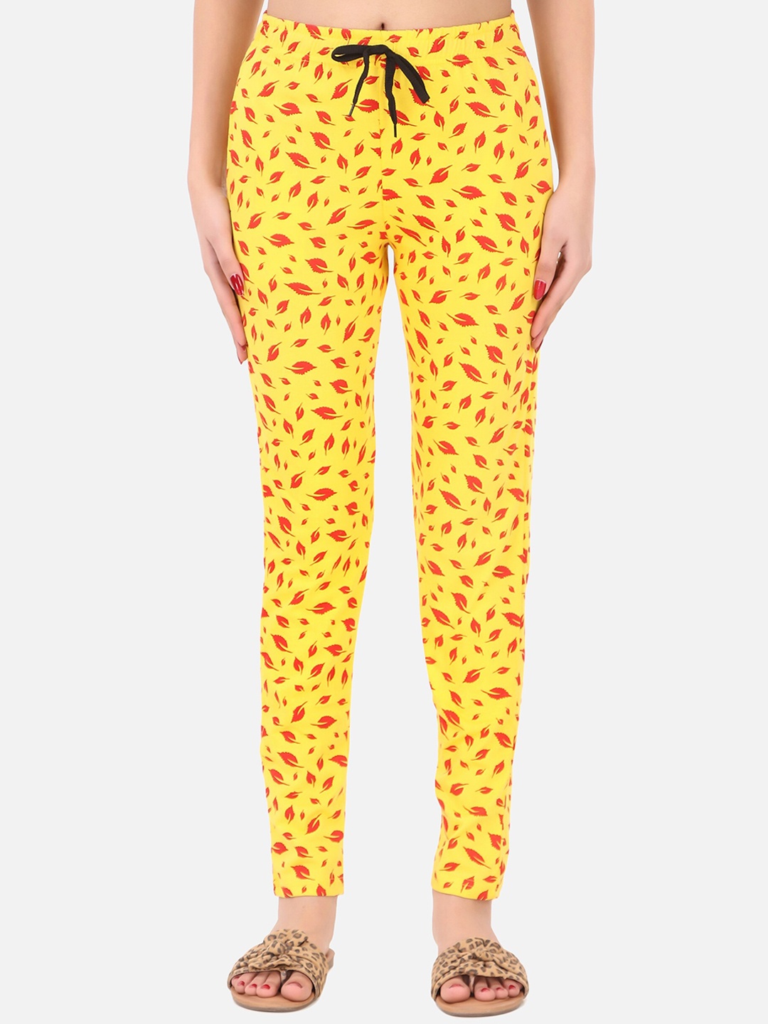

Fasha Women Printed Cotton Lounge Pants, Yellow