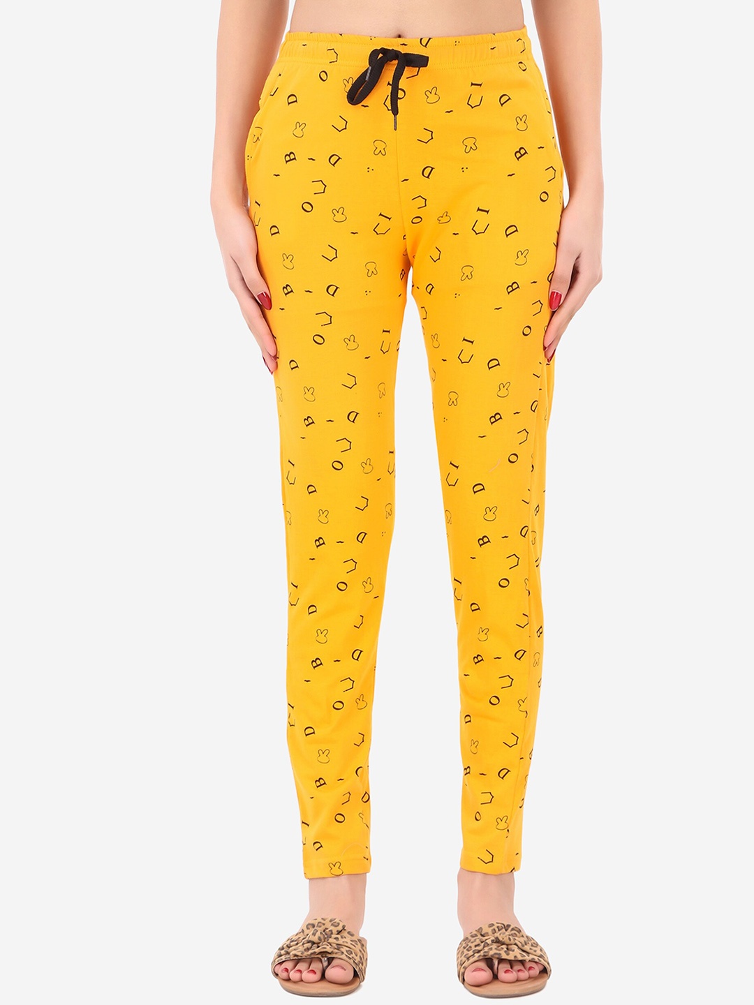 

Fasha Women Printed Cotton Lounge Pants, Yellow