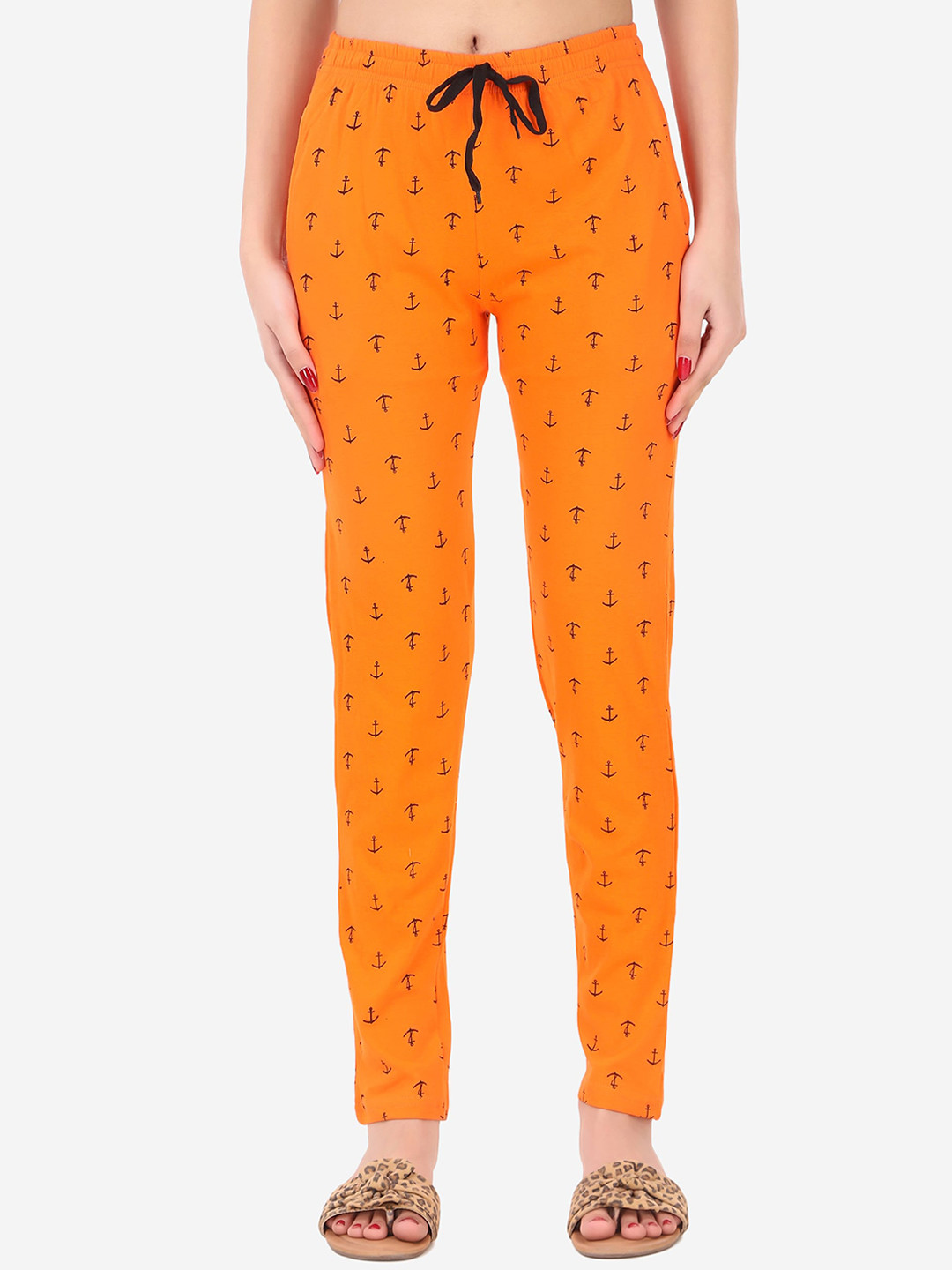 

Fasha Women Printed Cotton Lounge Pants, Orange