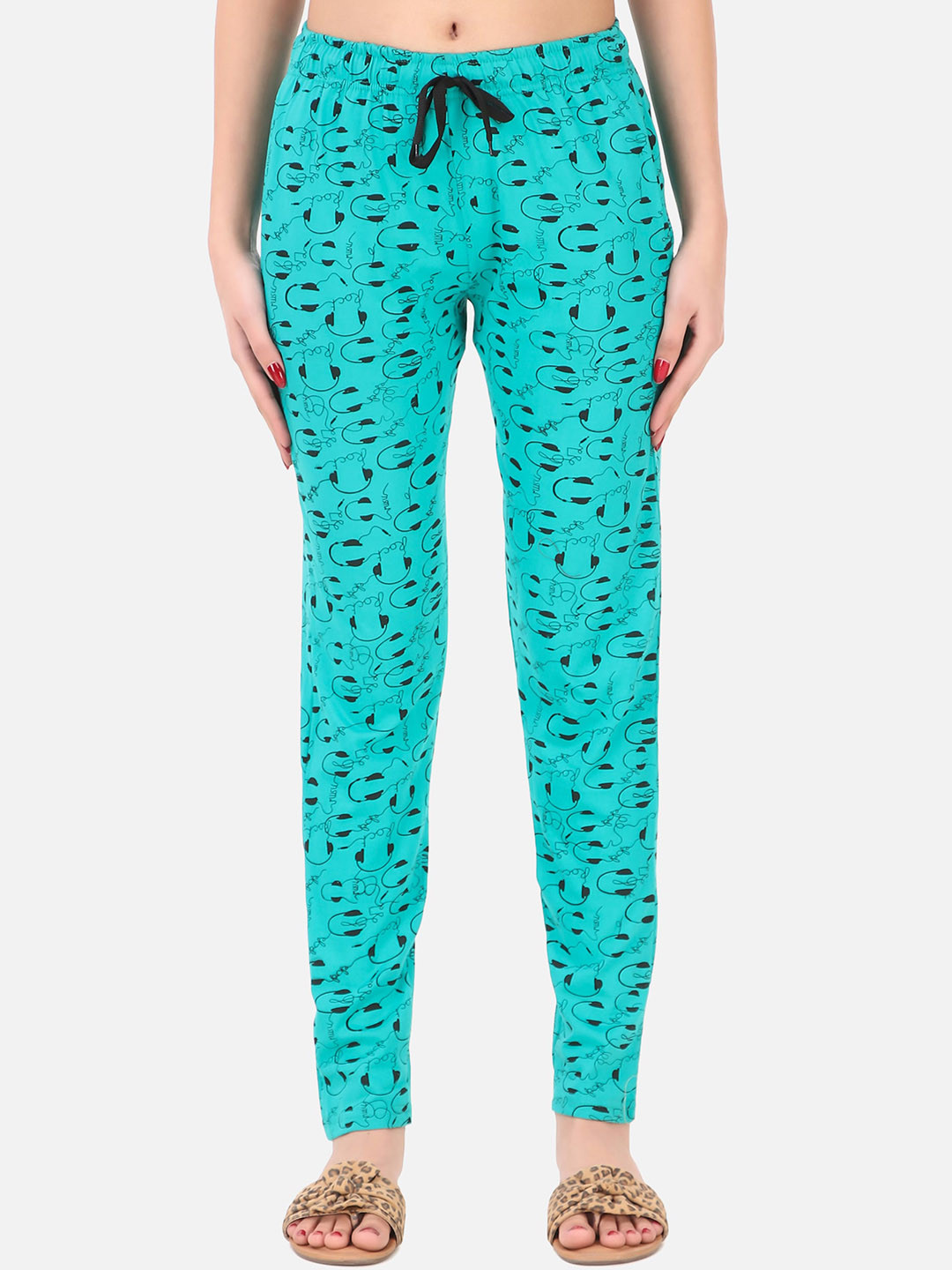 

Fasha Women Printed Cotton Lounge Pants, Green