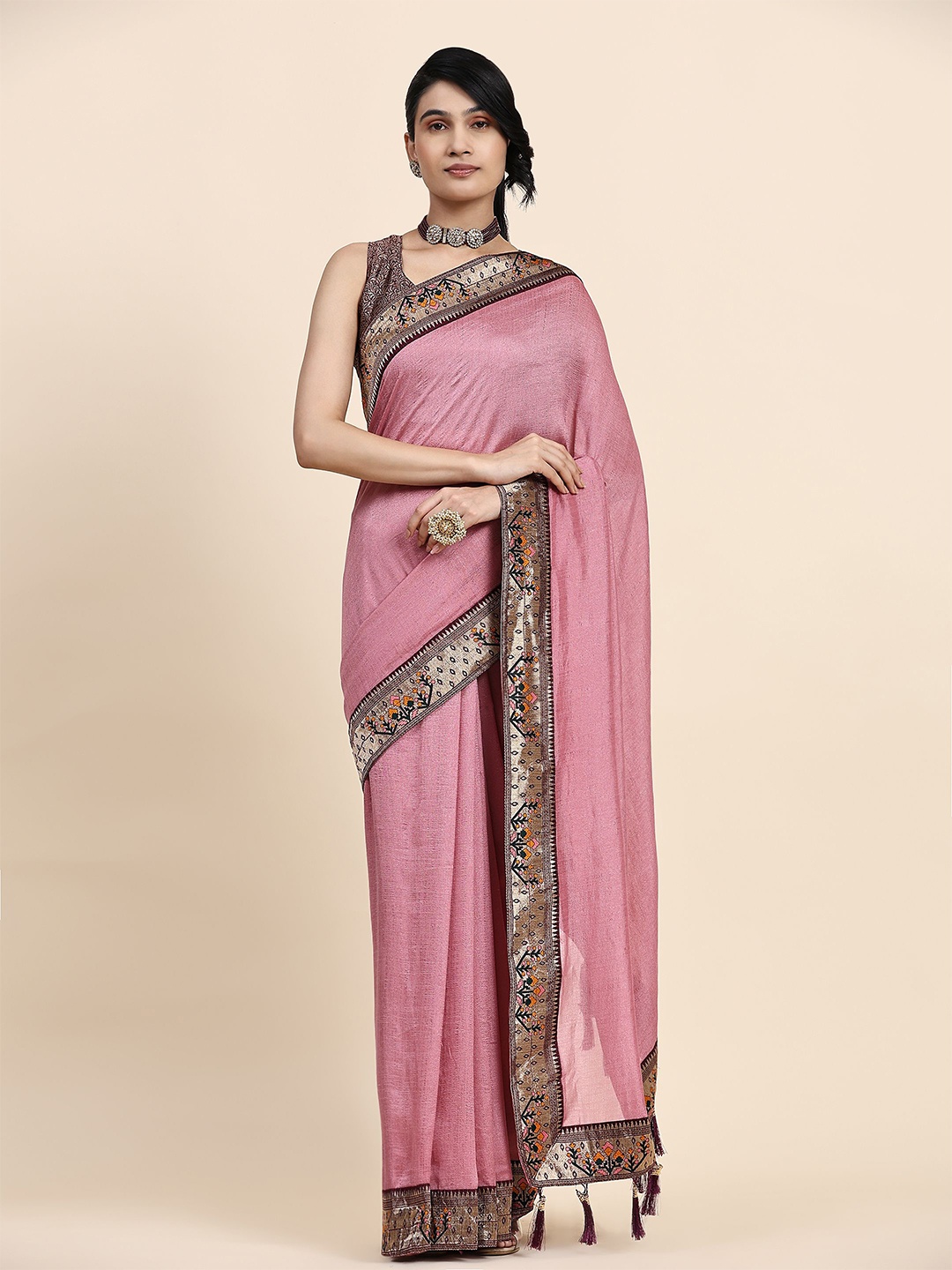 

RACHNA Ethnic Motifs Saree, Pink