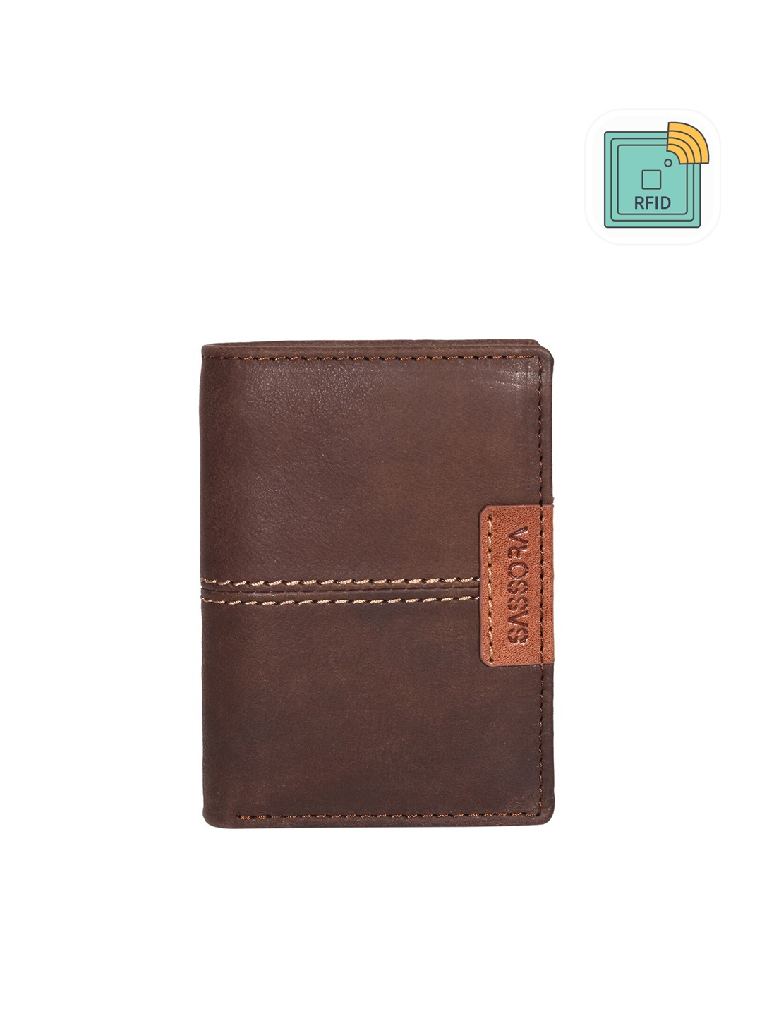 

Sassora RFID Leather Two Fold Wallet, Brown