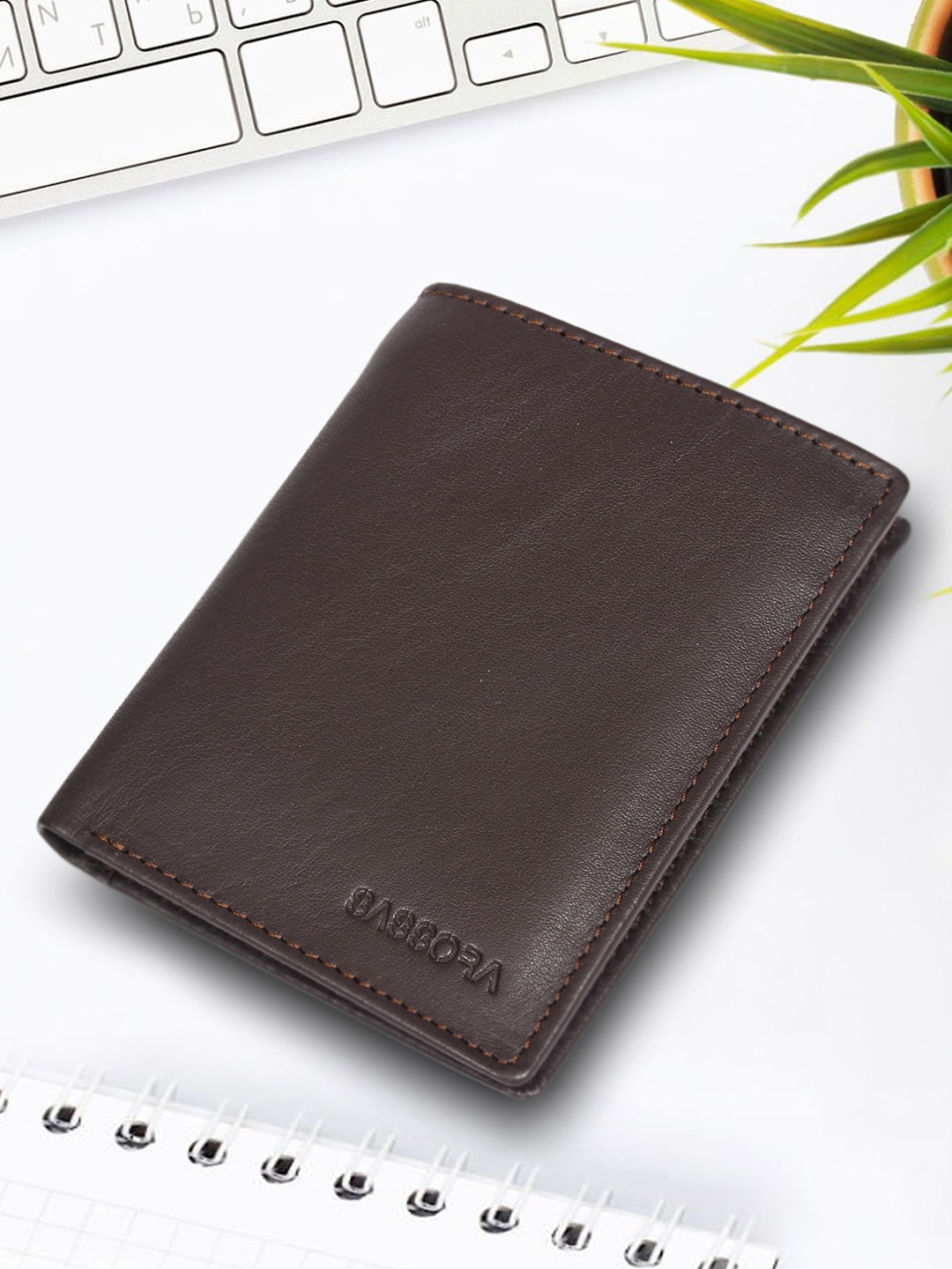 

Sassora RFID Leather Two Fold Wallet, Brown