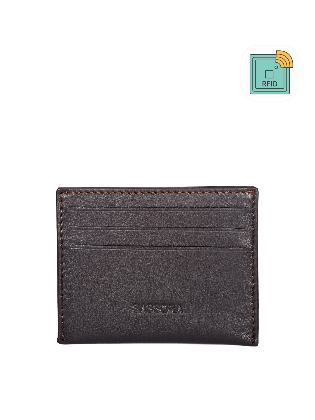 

Sassora RFID Leather Card Holder, Brown