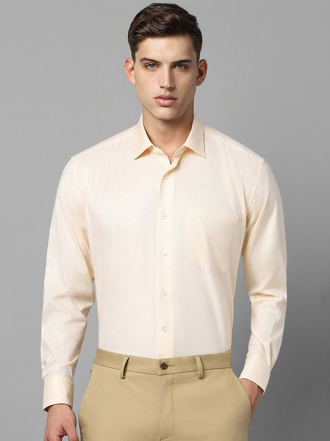 

Luxure by Louis Philippe Cotton Formal Shirt, Cream