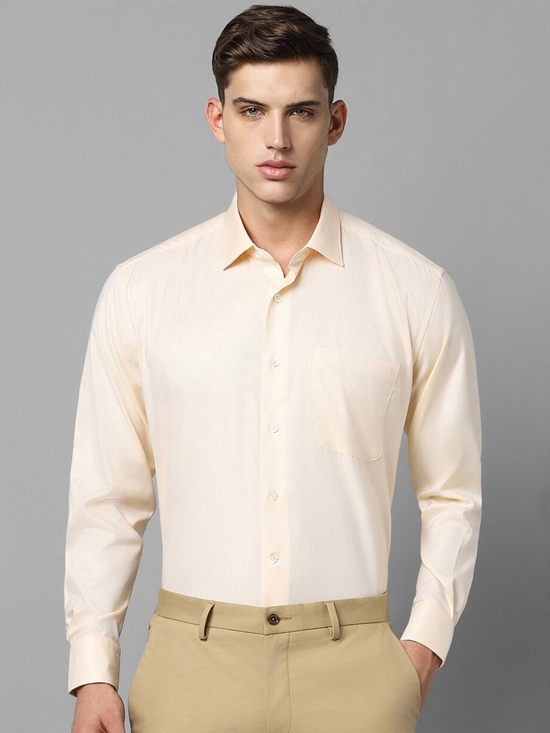

Luxure by Louis Philippe Cotton Formal Shirt, Cream