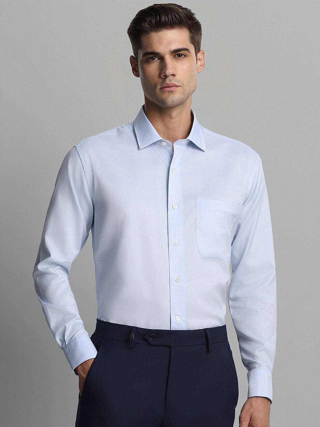 

Luxure by Louis Philippe Cotton Formal Shirt, Blue
