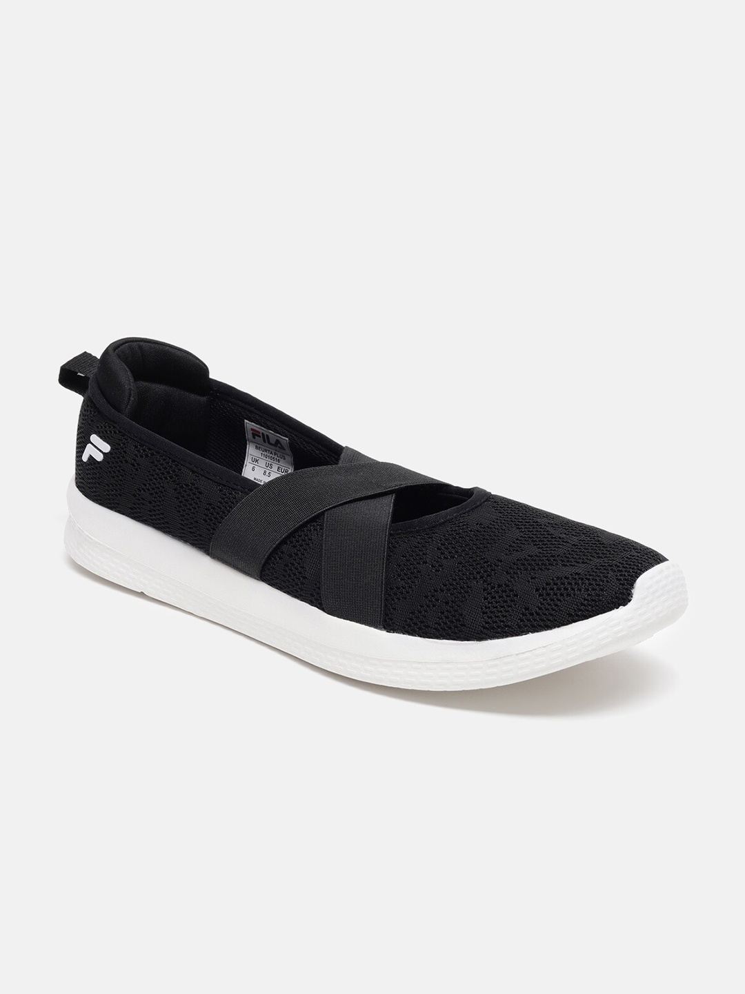 

FILA Women Beurta Plus Slip-On Walking Shoes, Black