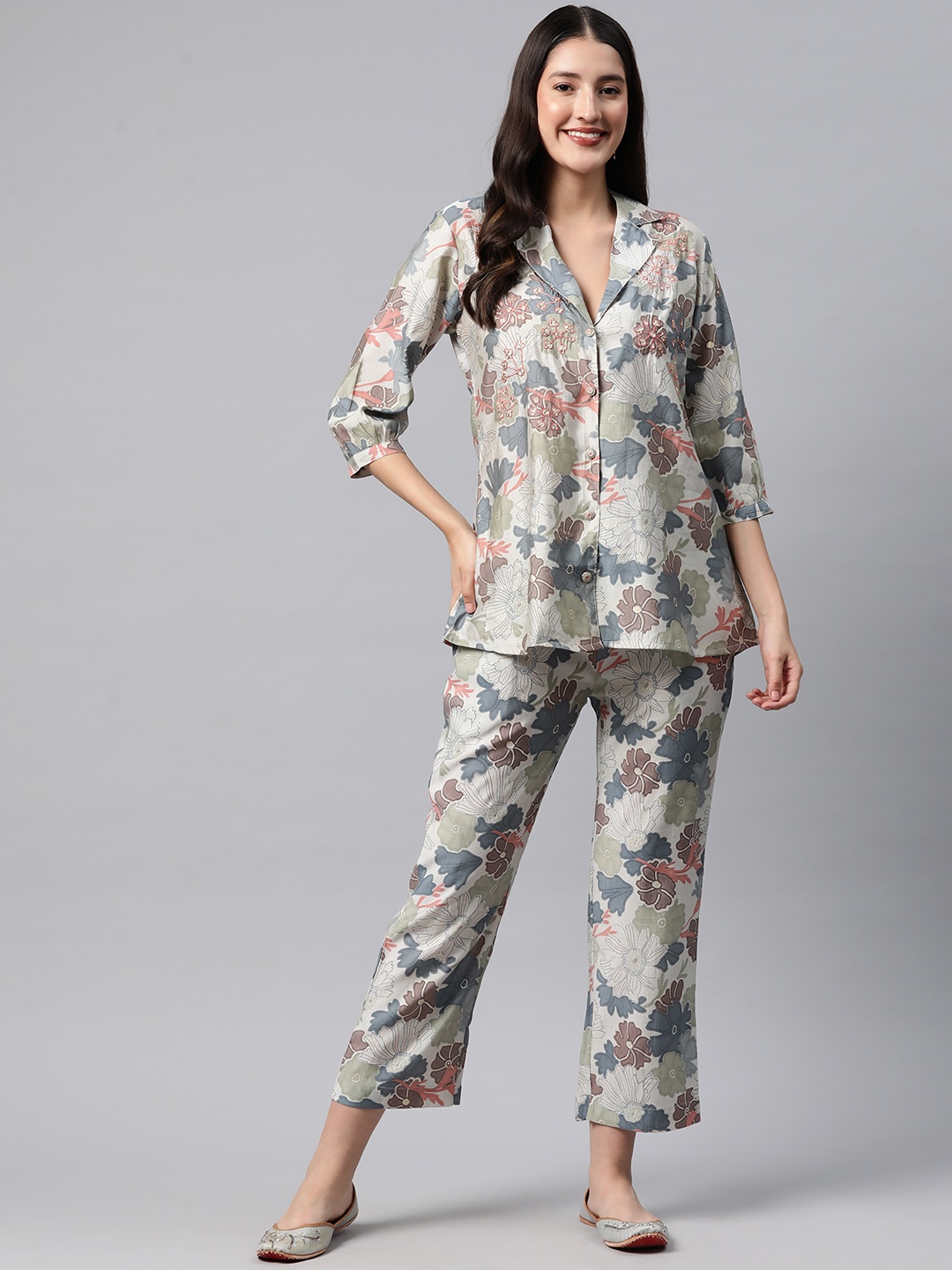 

Readiprint Printed Zari Pure Silk Ethnic Co-Ords, Multi