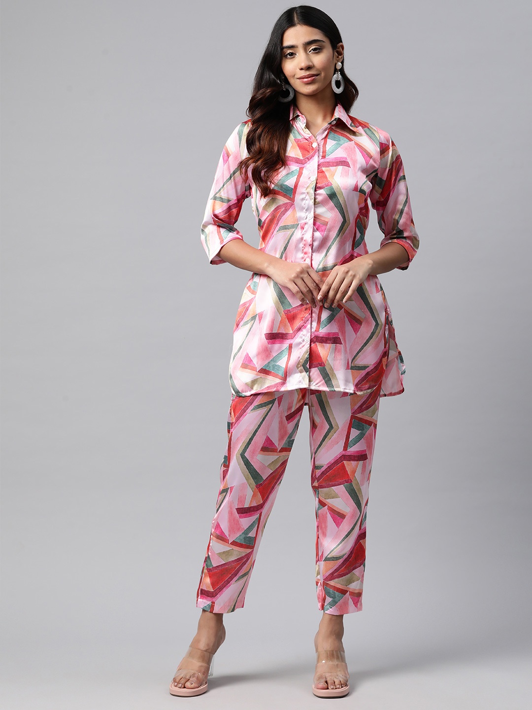 

Readiprint Printed Satin Co-Ords, Pink