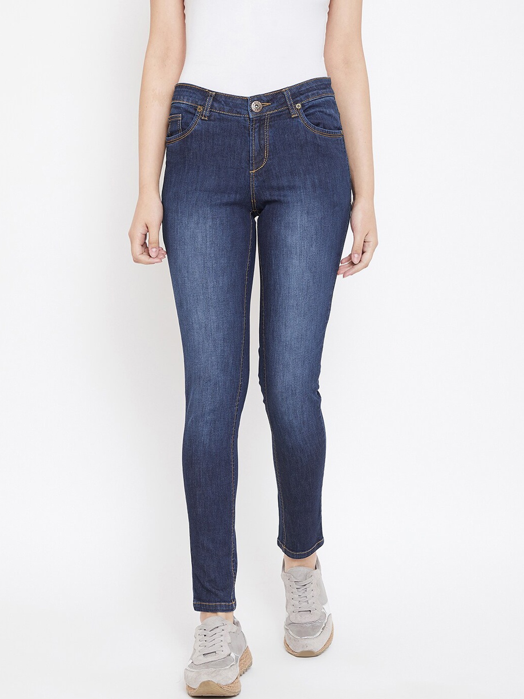 

urSense Women Slim Fit Mid-Rise Light Fade Medium Shade Jeans, Blue