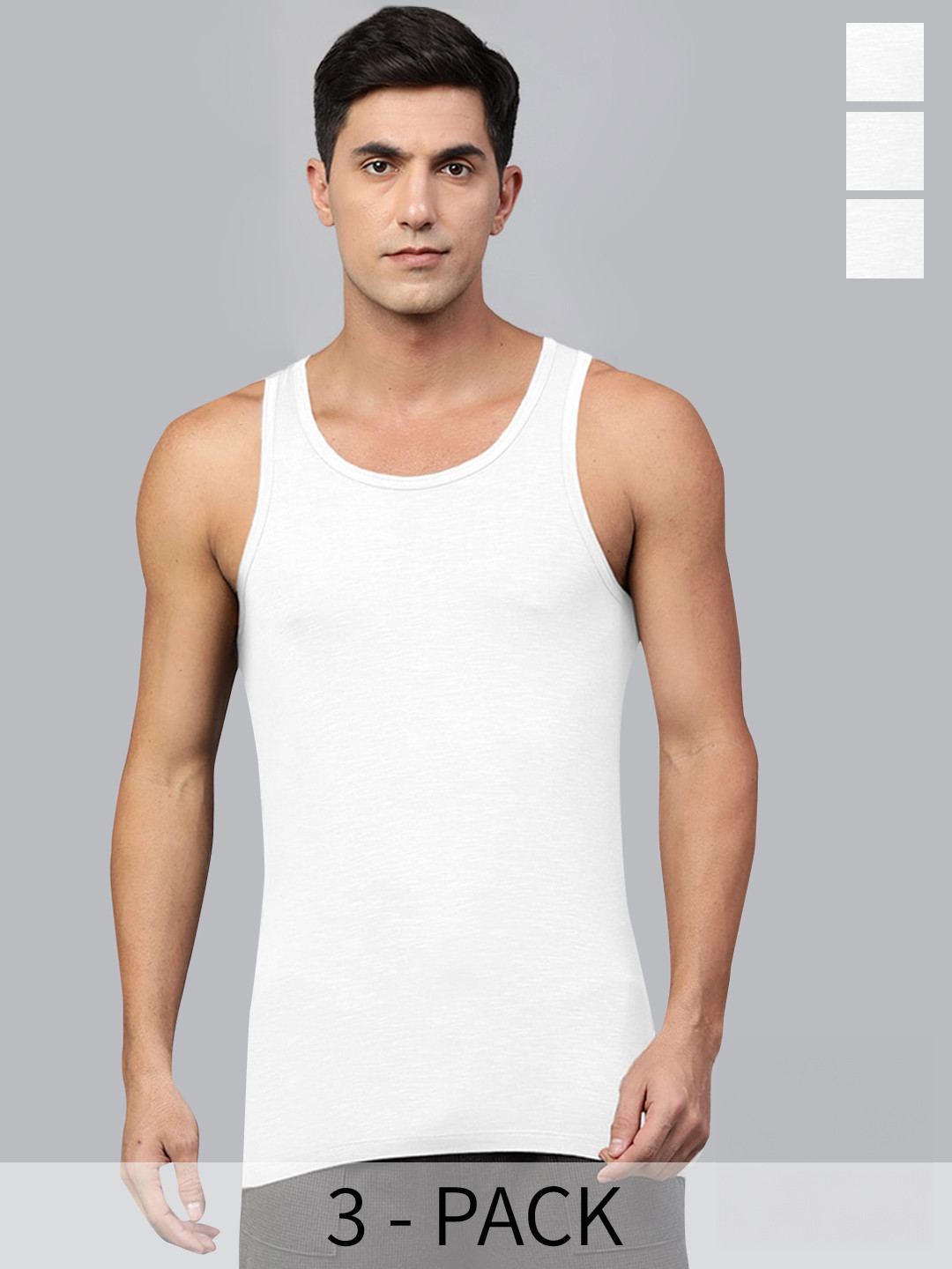 

Heelium Men Pack of 3 Bamboo Super Soft & Odour Free Comfort Fit Vest, White