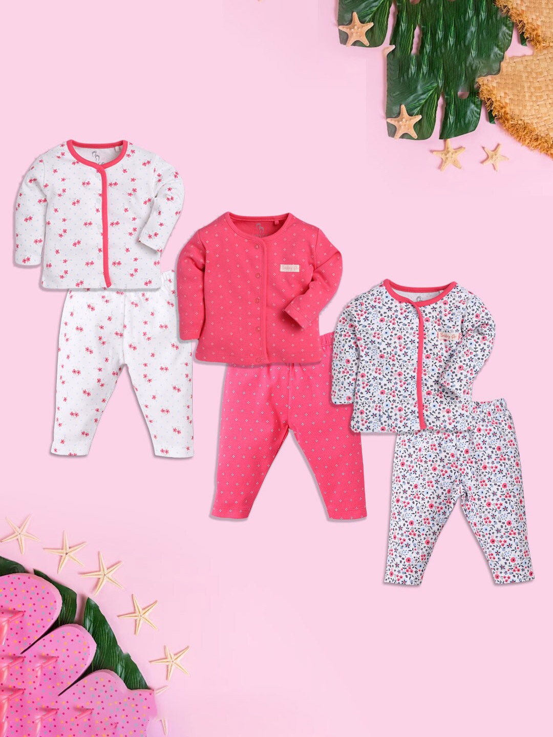 

BABY GO Kids Red Printed Shirt with Pyjamas, Fuchsia