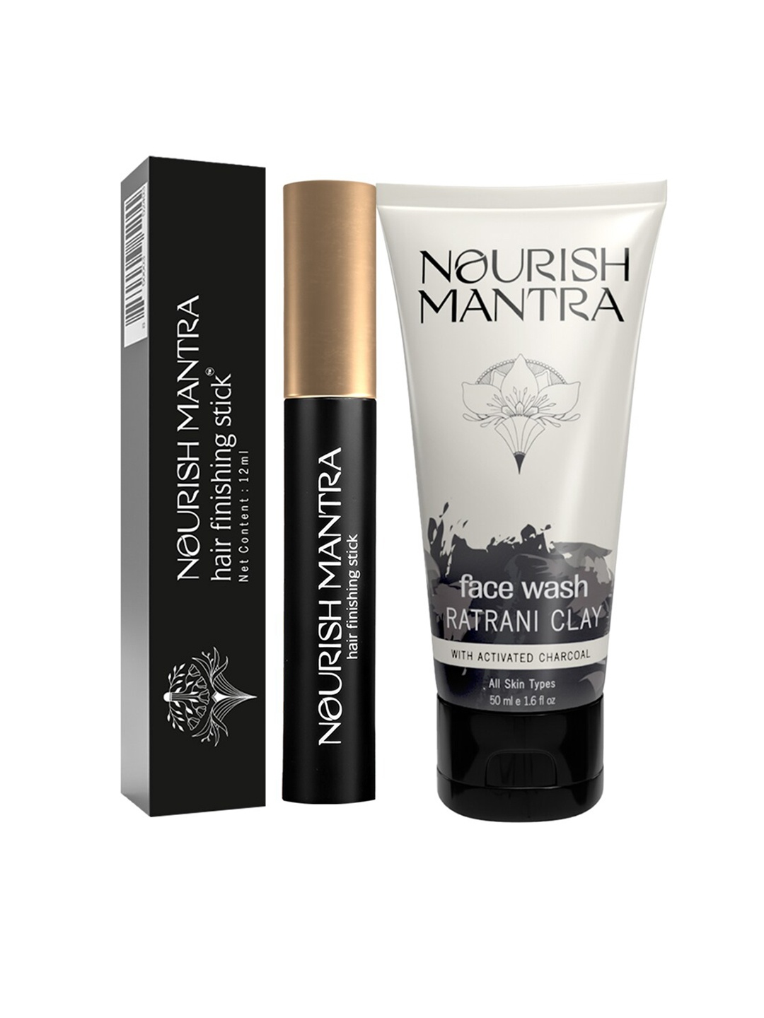 

Nourish Mantra Hair Finishing Stick & Ratrani Clay Face Wash, Black