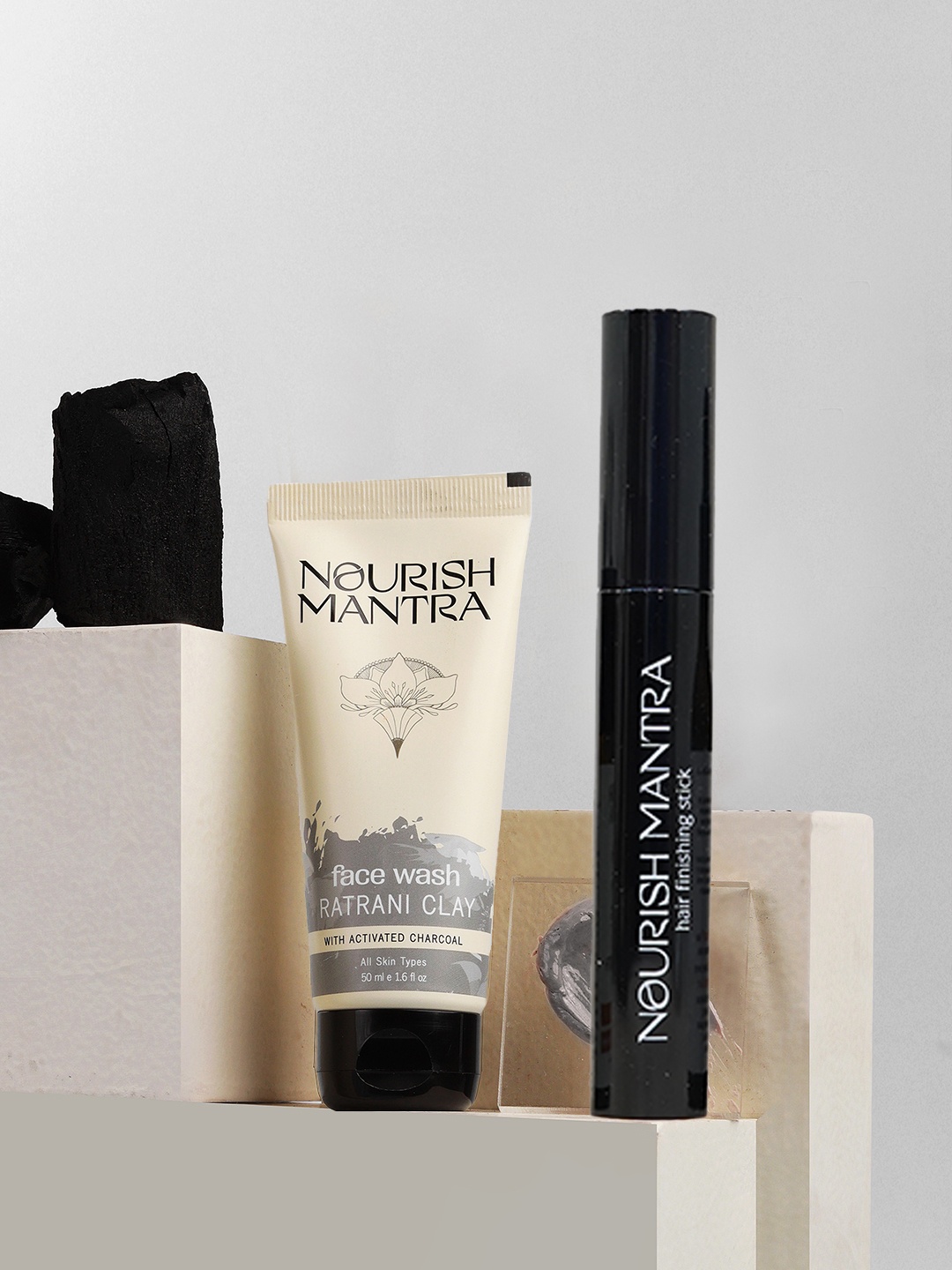 

Nourish Mantra Hair Finishing Stick & Ratrani Clay Face Wash, Black