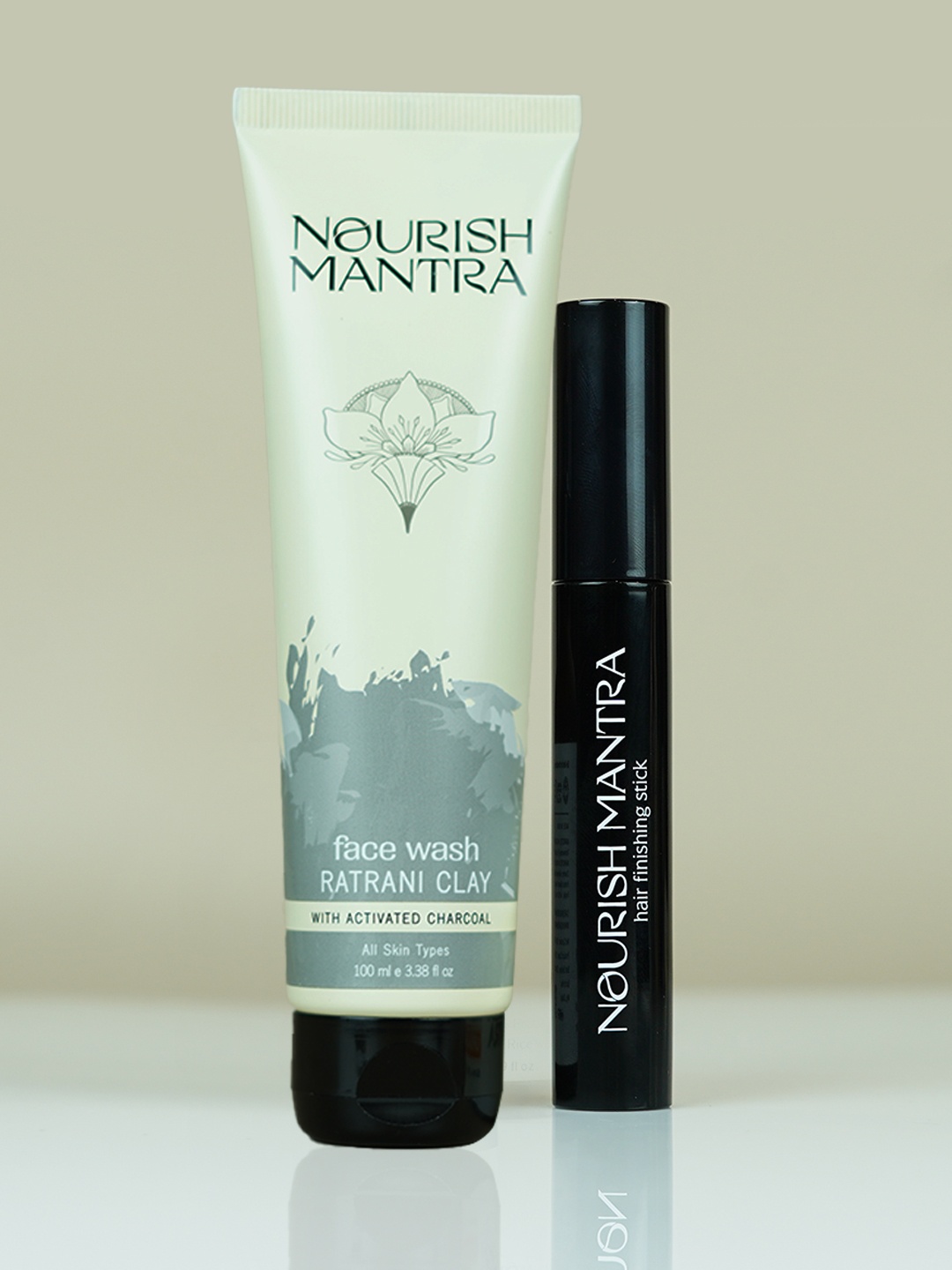 

Nourish Mantra Hair Finishing Stick & Ratrani Clay Face Wash, Black