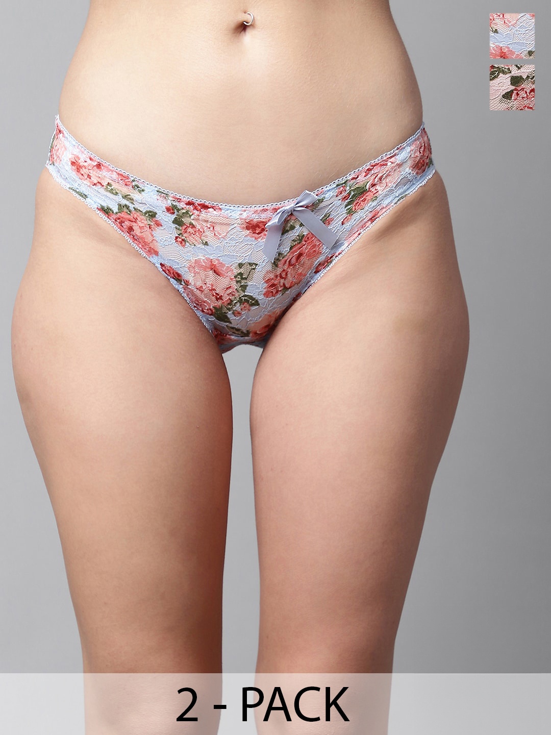 

PrettyCat Pack Of 2 Printed Bikini Briefs, Blue