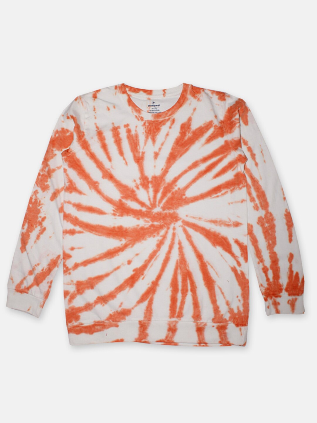 

KiddoPanti Boys Tie and Dye Round Neck Cotton T-Shirt, Orange