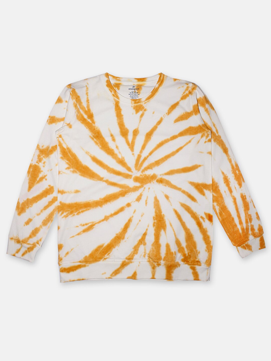 

KiddoPanti Boys Tie and Dye Round Neck Cotton T-Shirt, Mustard