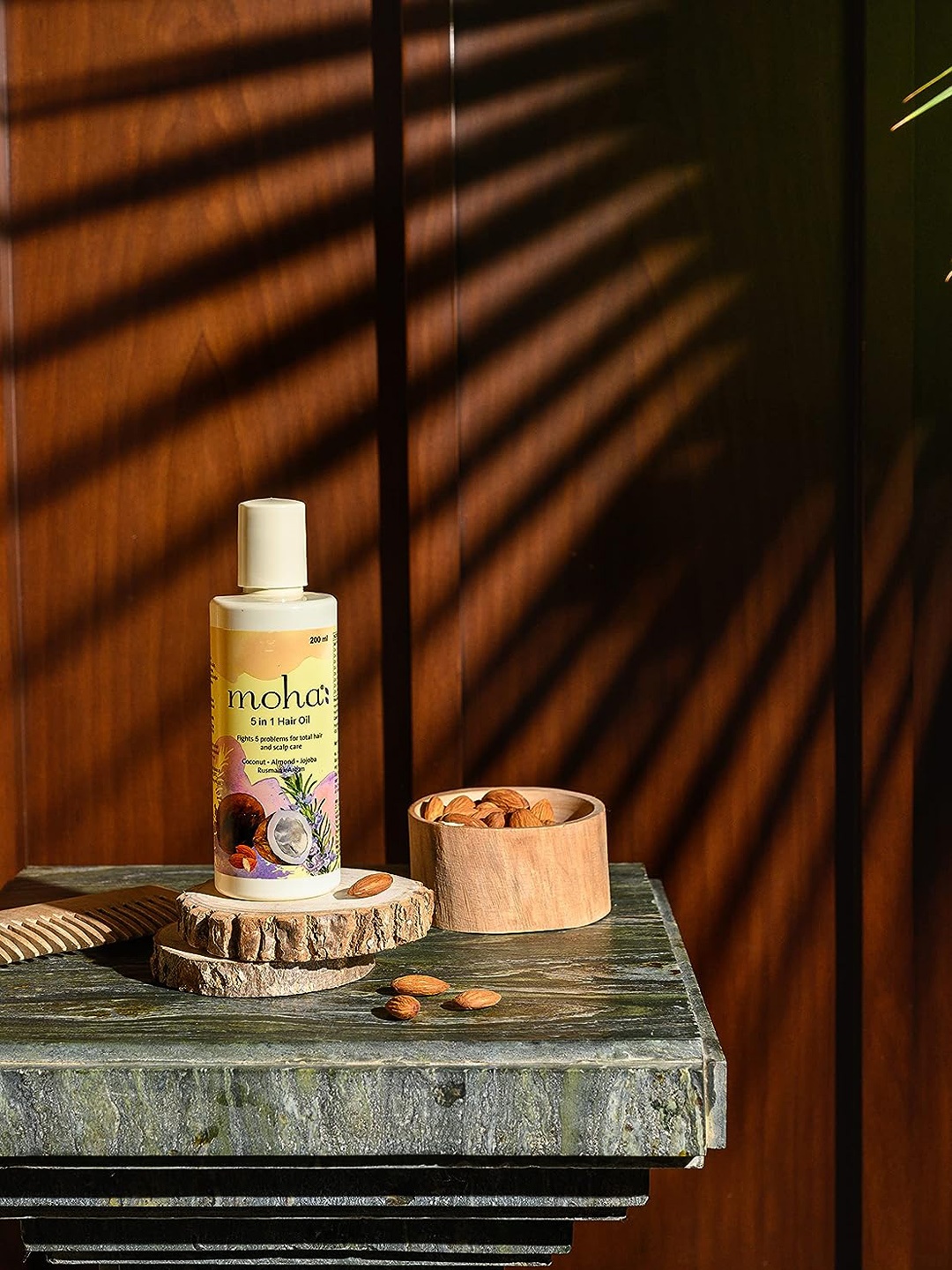 

moha Herbal Set Of 3 Shampoo 100ml & 5 In 1 Hair Oil 200ml & Hair Serum 100ml, Cream