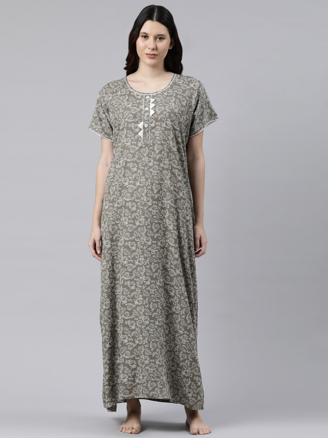 

GOLDSTROMS Floral Printed Maxi Nightdress, Grey