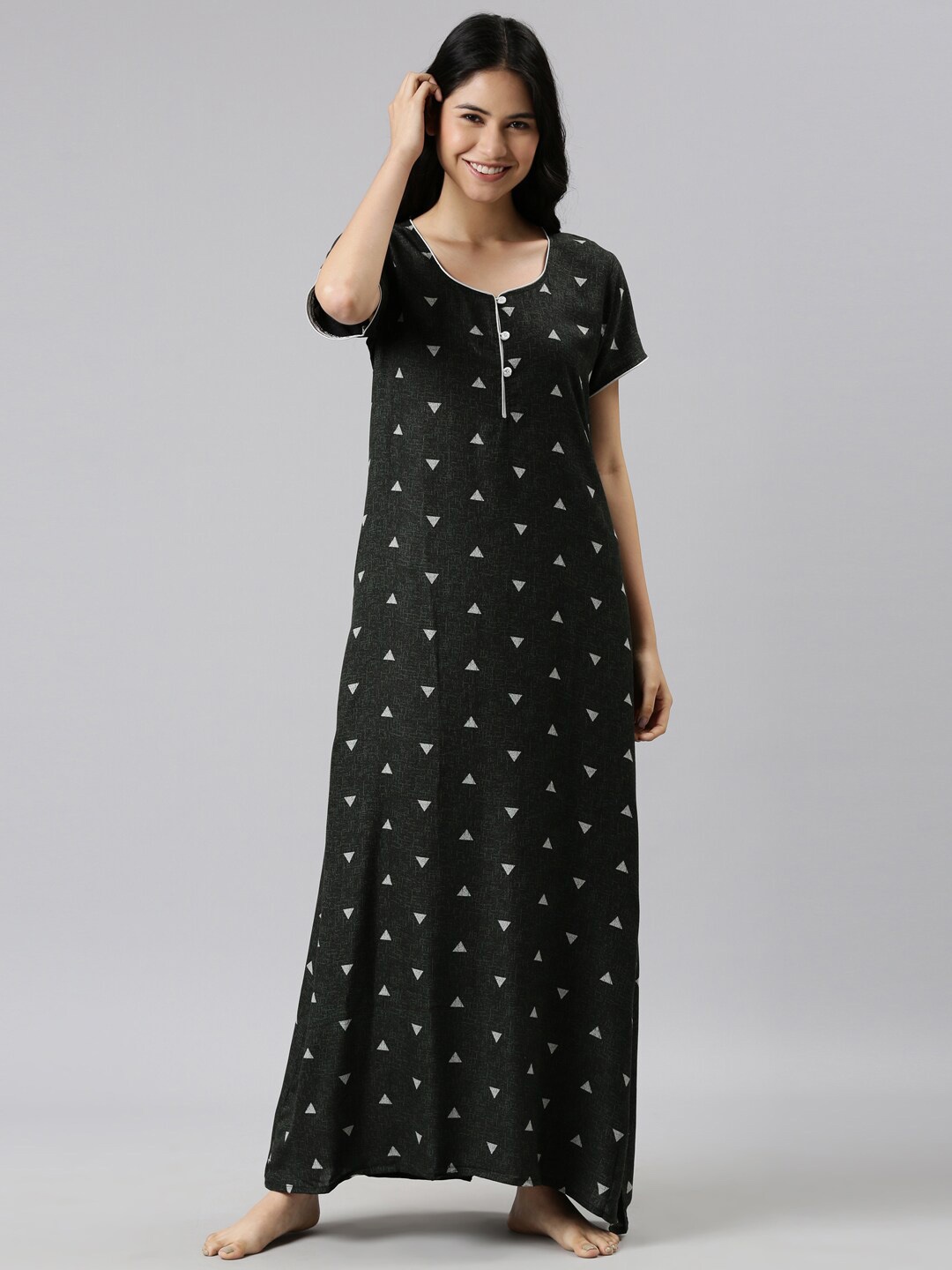 

GOLDSTROMS Geometric Printed Maxi Nightdress, Green