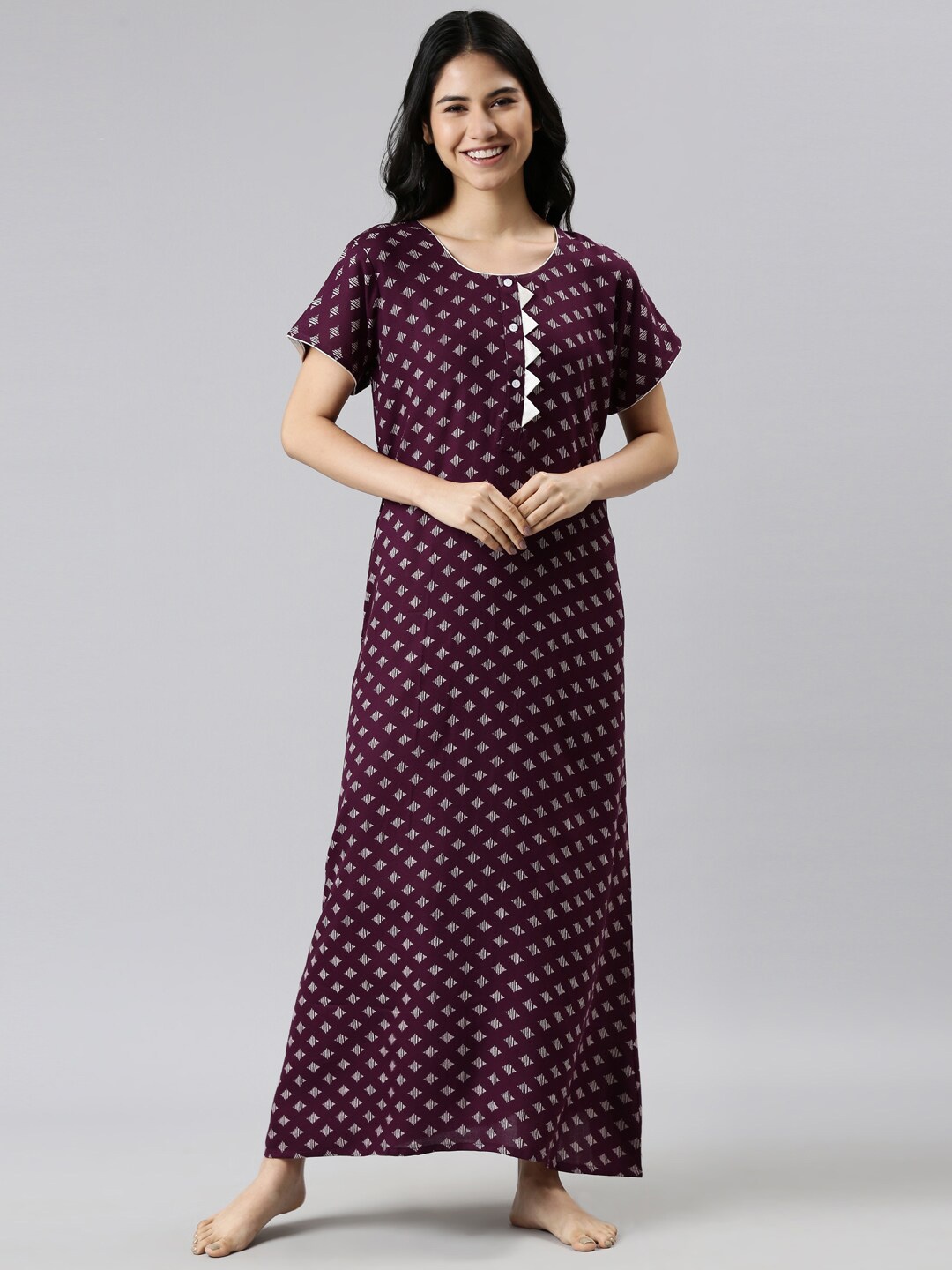 

GOLDSTROMS Geometric Printed Maxi Nightdress, Magenta