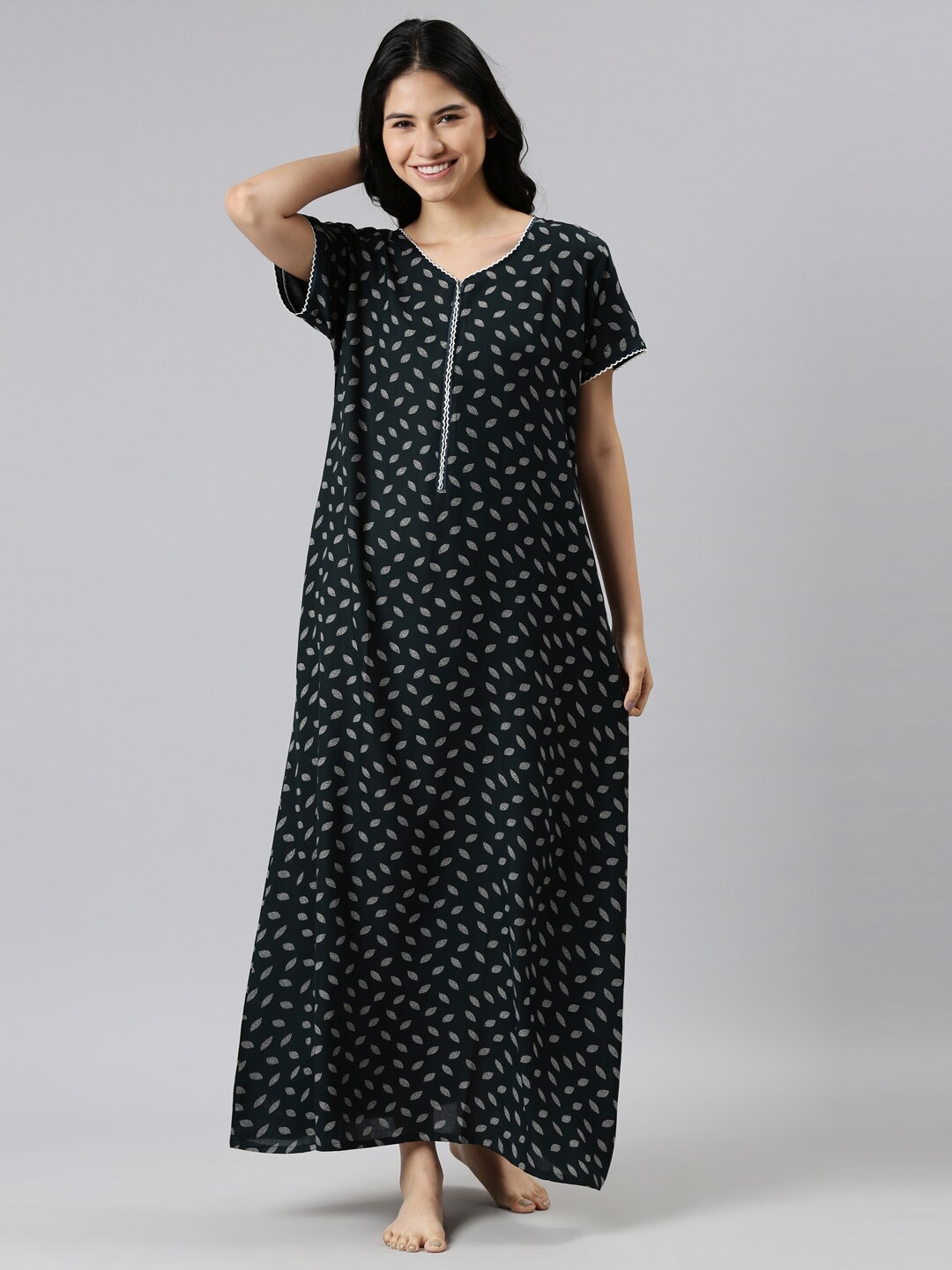 

GOLDSTROMS Geometric Printed Maxi Nightdress, Green